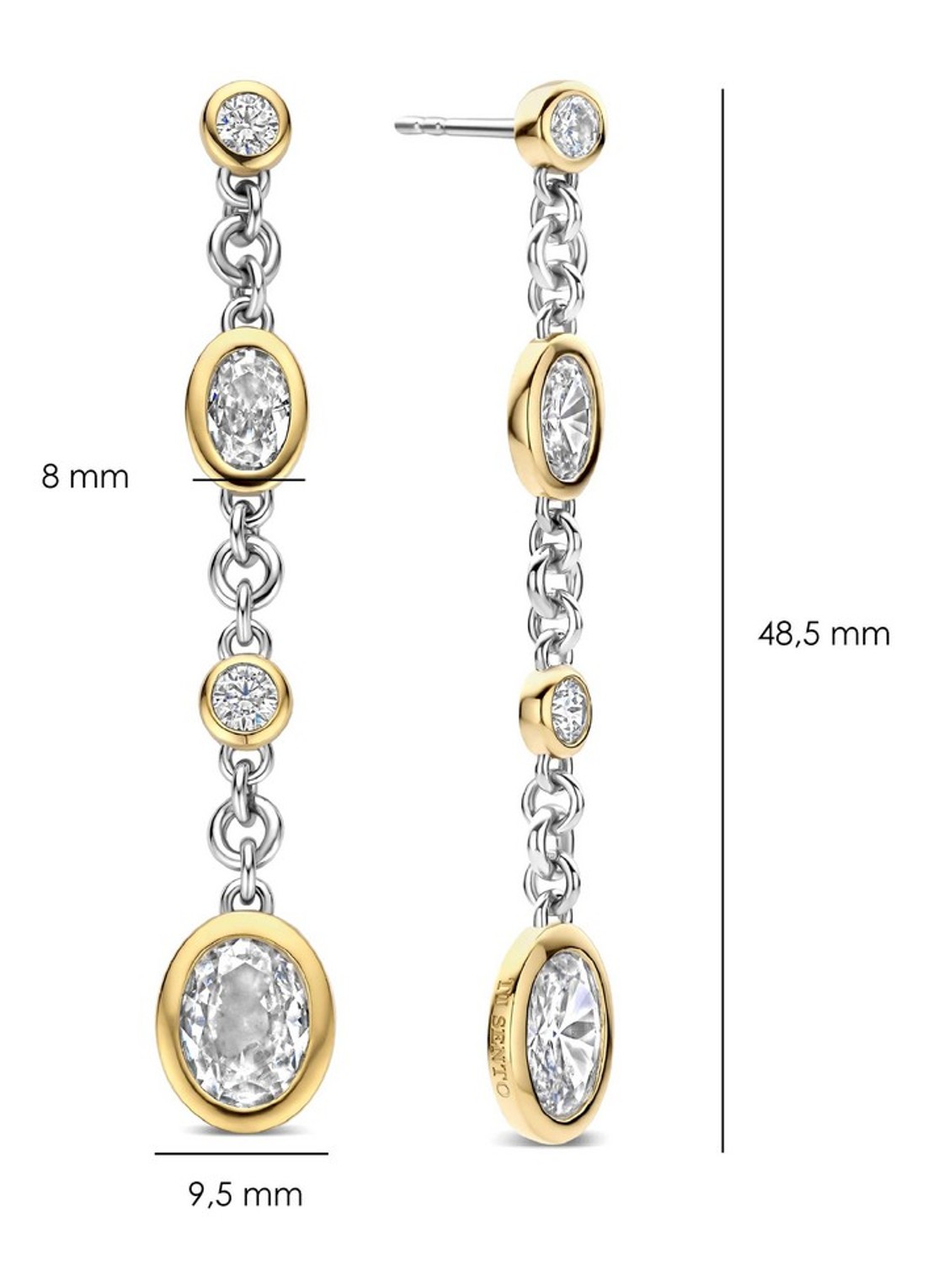TI SENTO - Milano Oorstekers met zirkonia 78104ZY - detail 4 goud