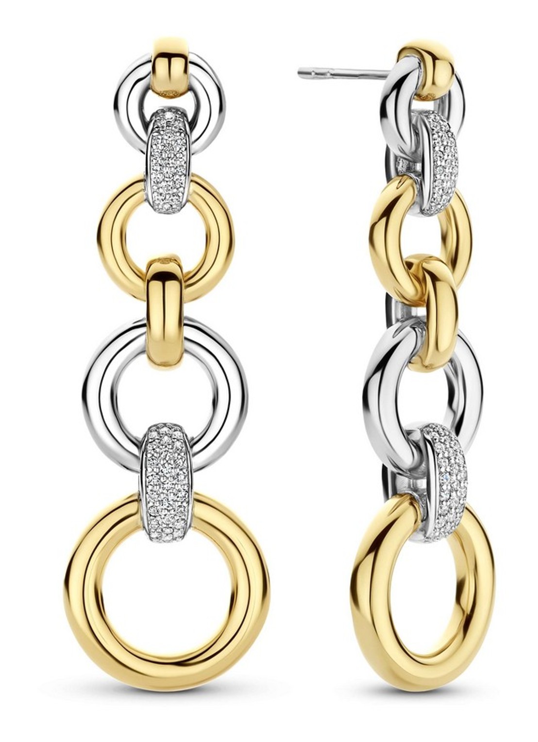 TI SENTO - Milano Oorstekers verguld 78090ZY - voorkant 3 zilver