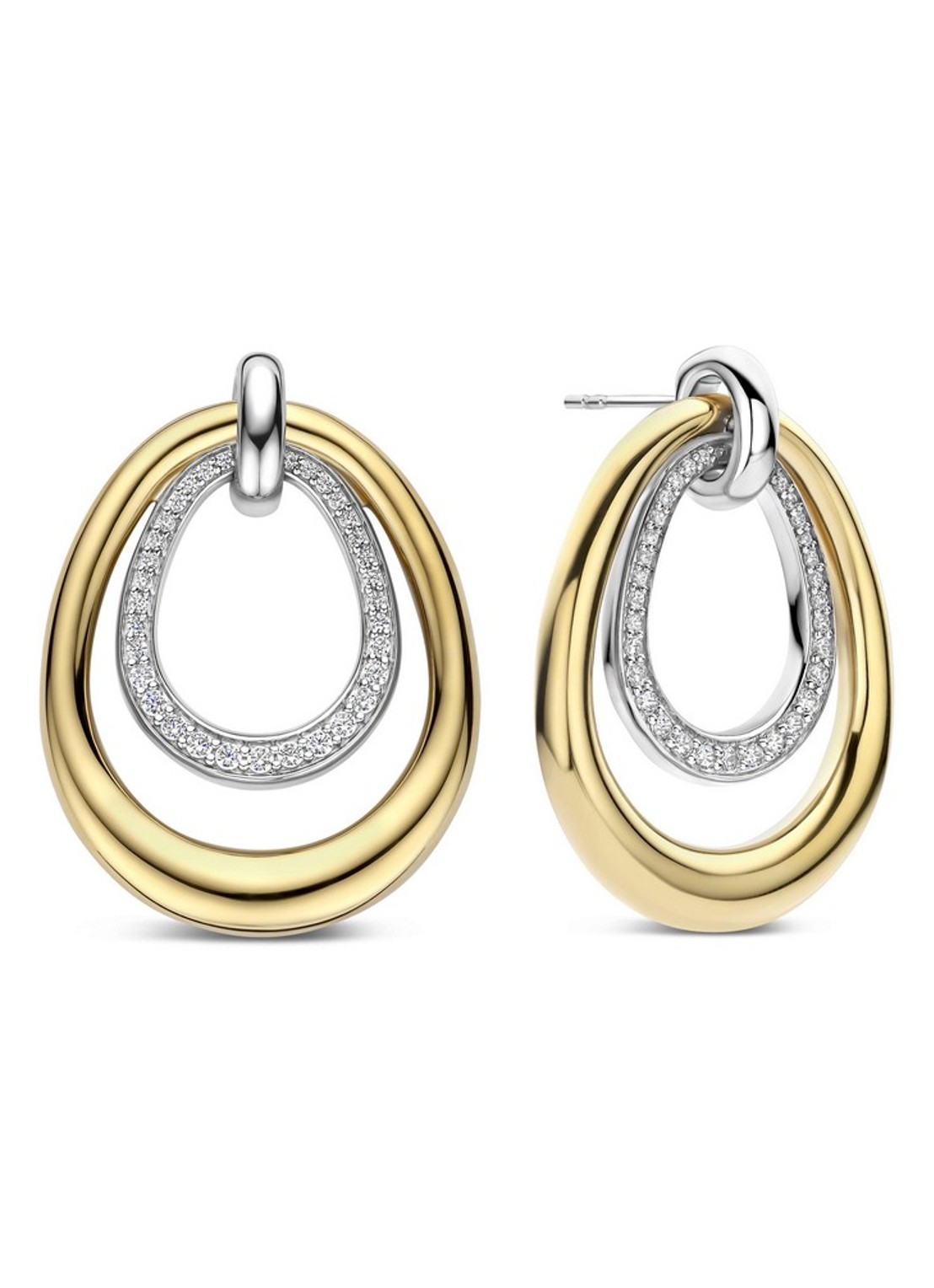 TI SENTO - Milano Oorstekers verguld 78097ZY - voorkant zilver