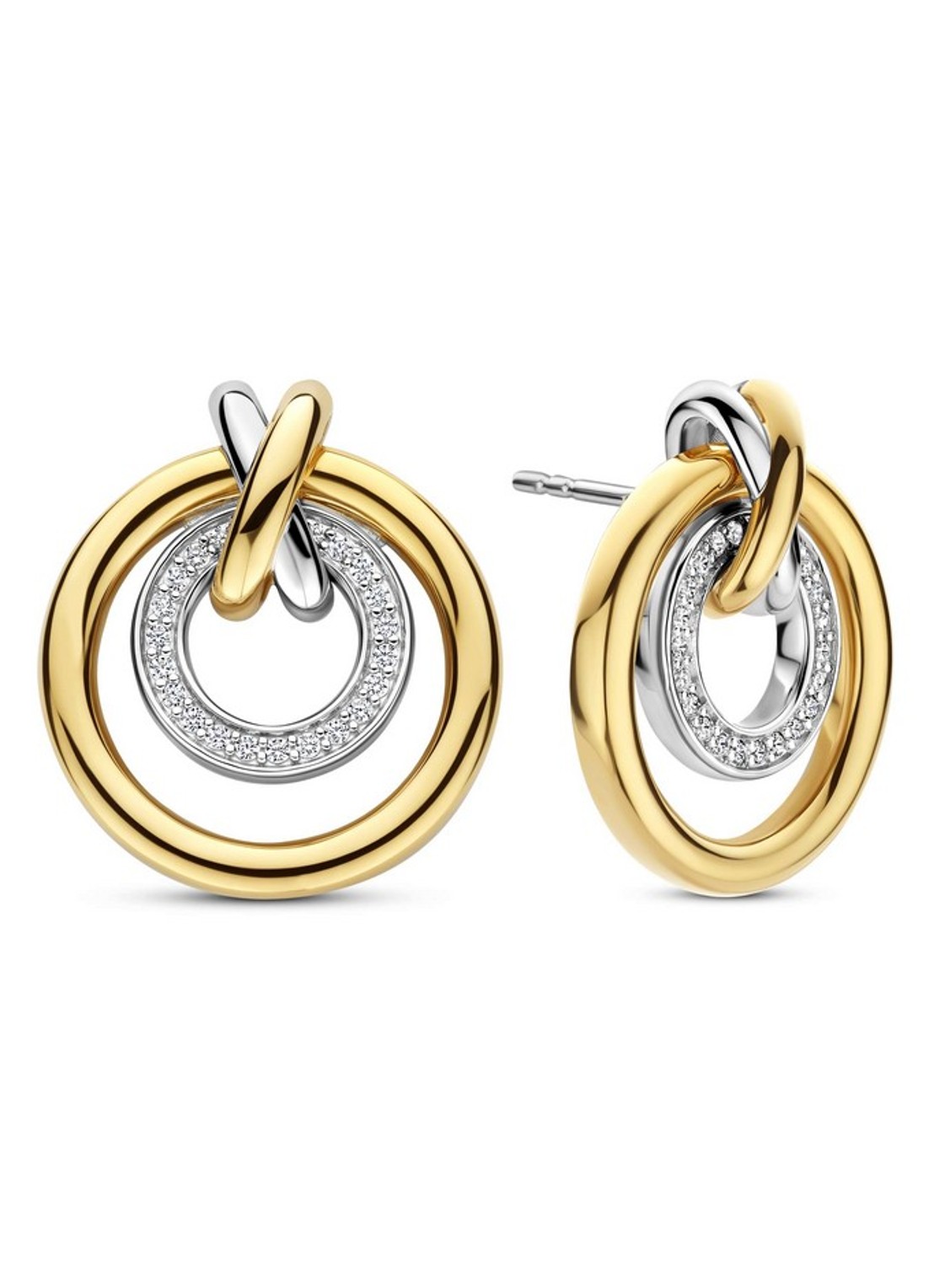 TI SENTO - Milano Oorstekers verguld 78098ZY - voorkant zilver