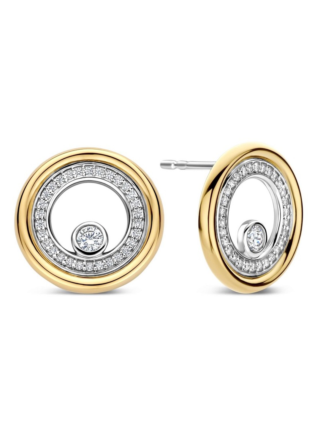 TI SENTO - Milano Oorstekers verguld 78113ZY - voorkant 3 zilver