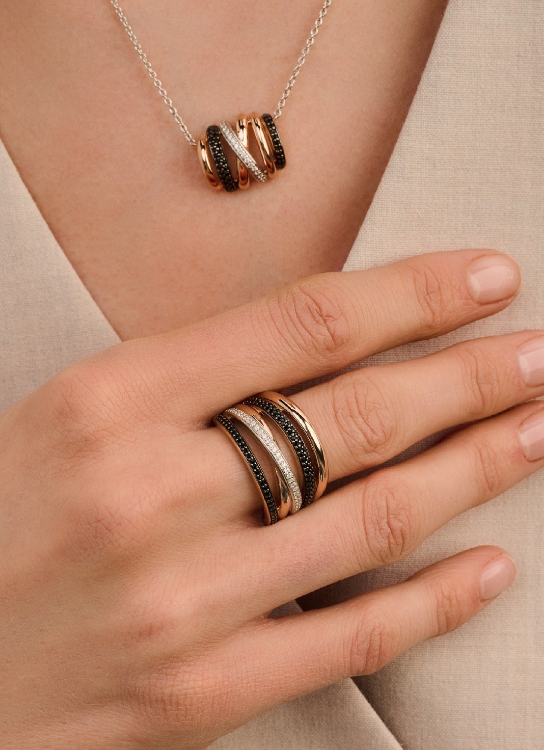 TI SENTO - Milano Ring 12401BR - voorkant 2 roségoud