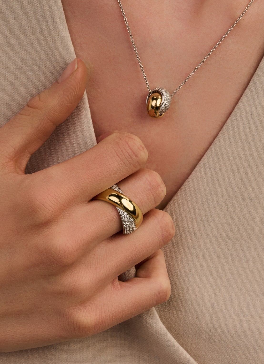 TI SENTO - Milano Ring 12404ZY - voorkant 5 goud