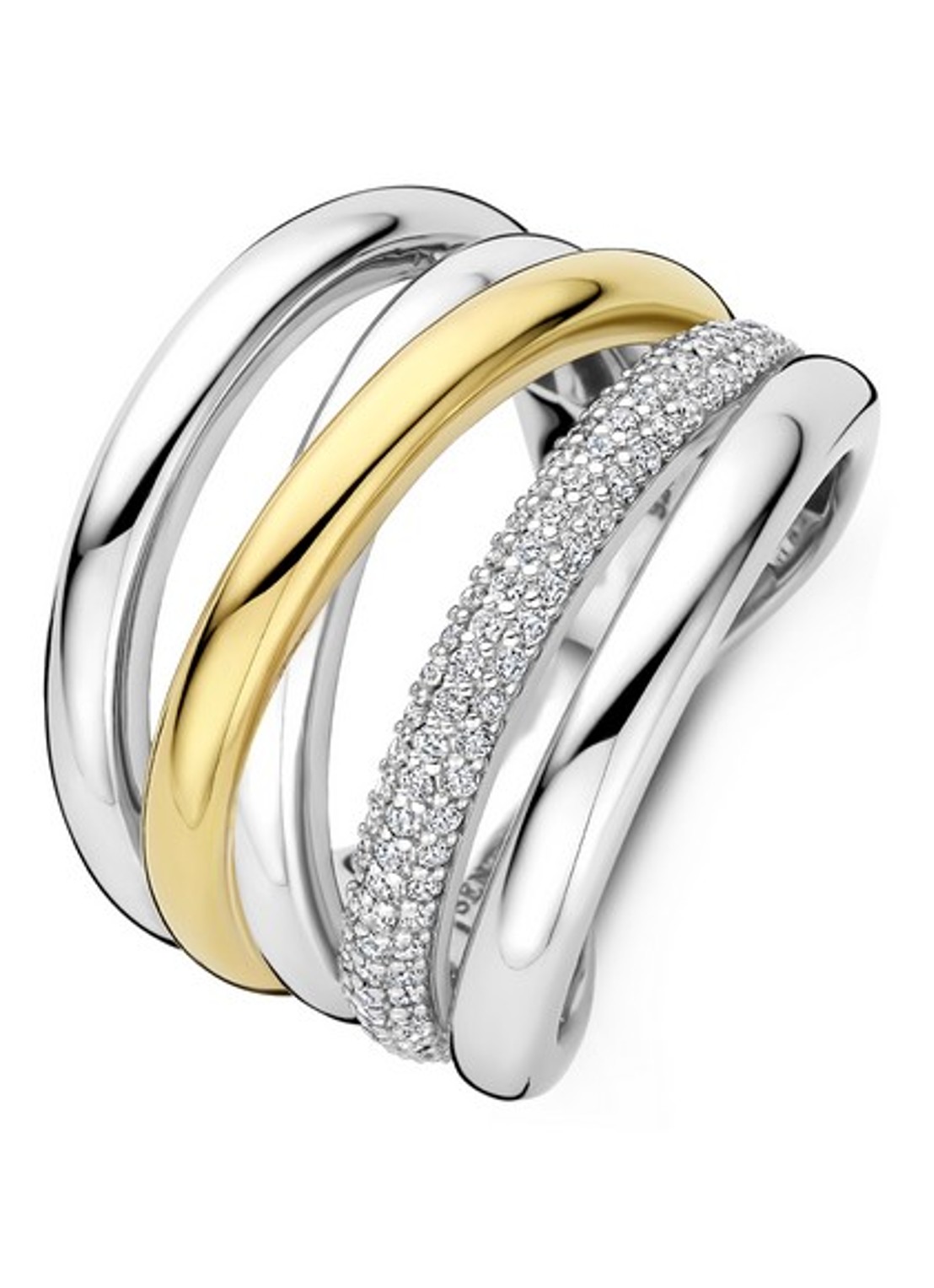 TI SENTO - Milano Ring 12421ZY - voorkant zilver