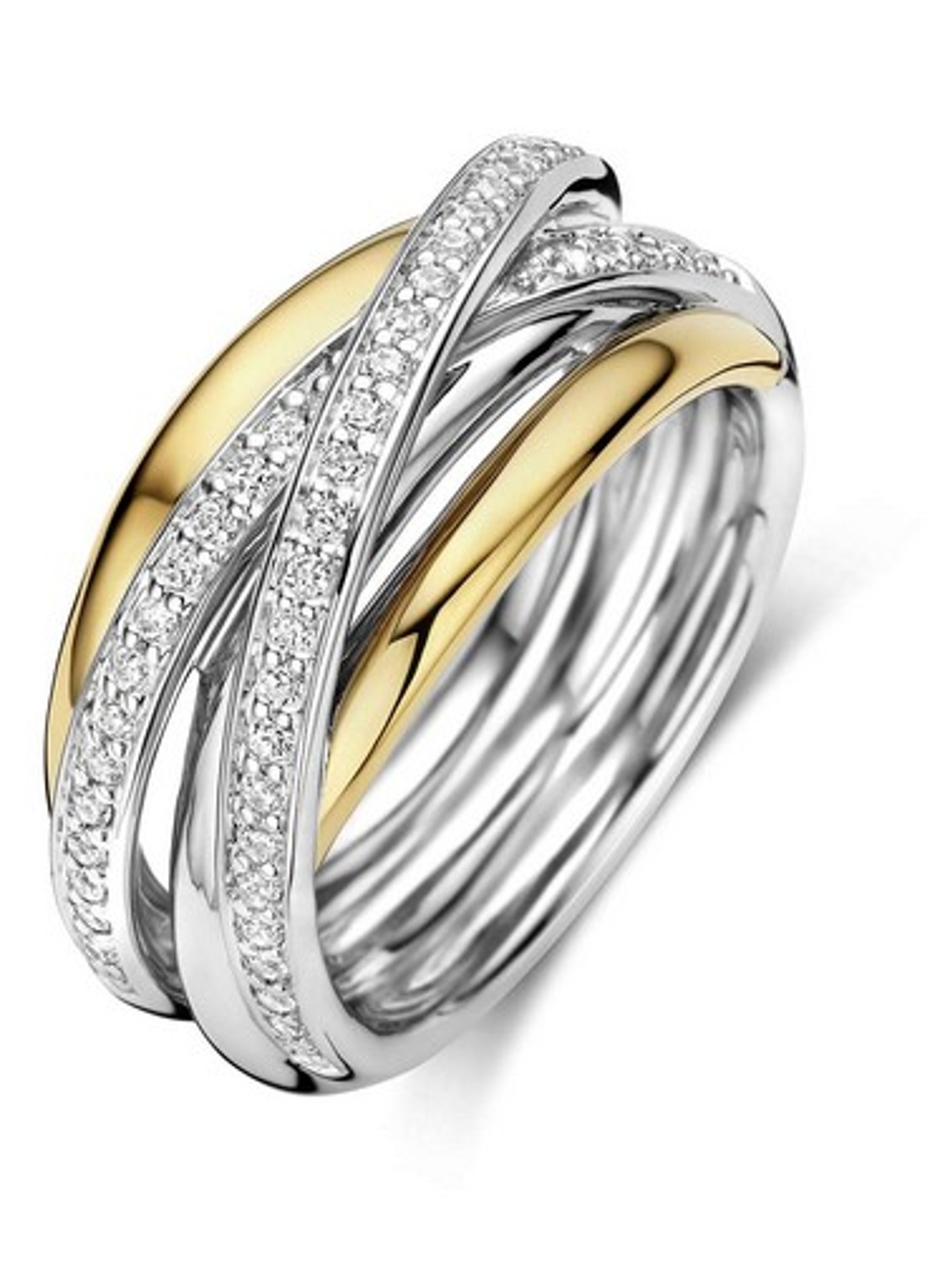 TI SENTO - Milano Ring met zirkonia 12056ZY - voorkant 4 zilver