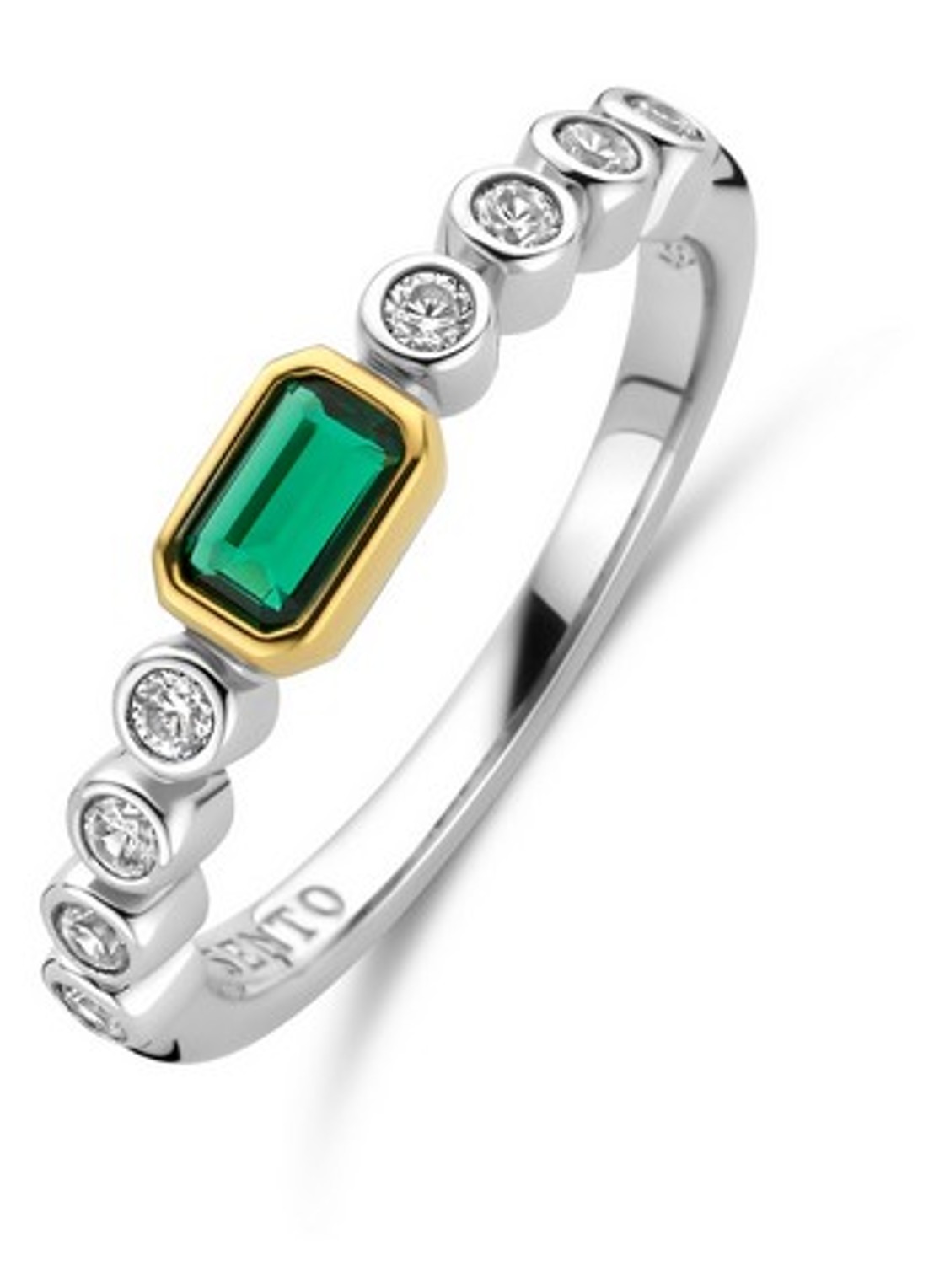 TI SENTO - Milano Ring met zirkonia 12340EM - voorkant 4 zilver