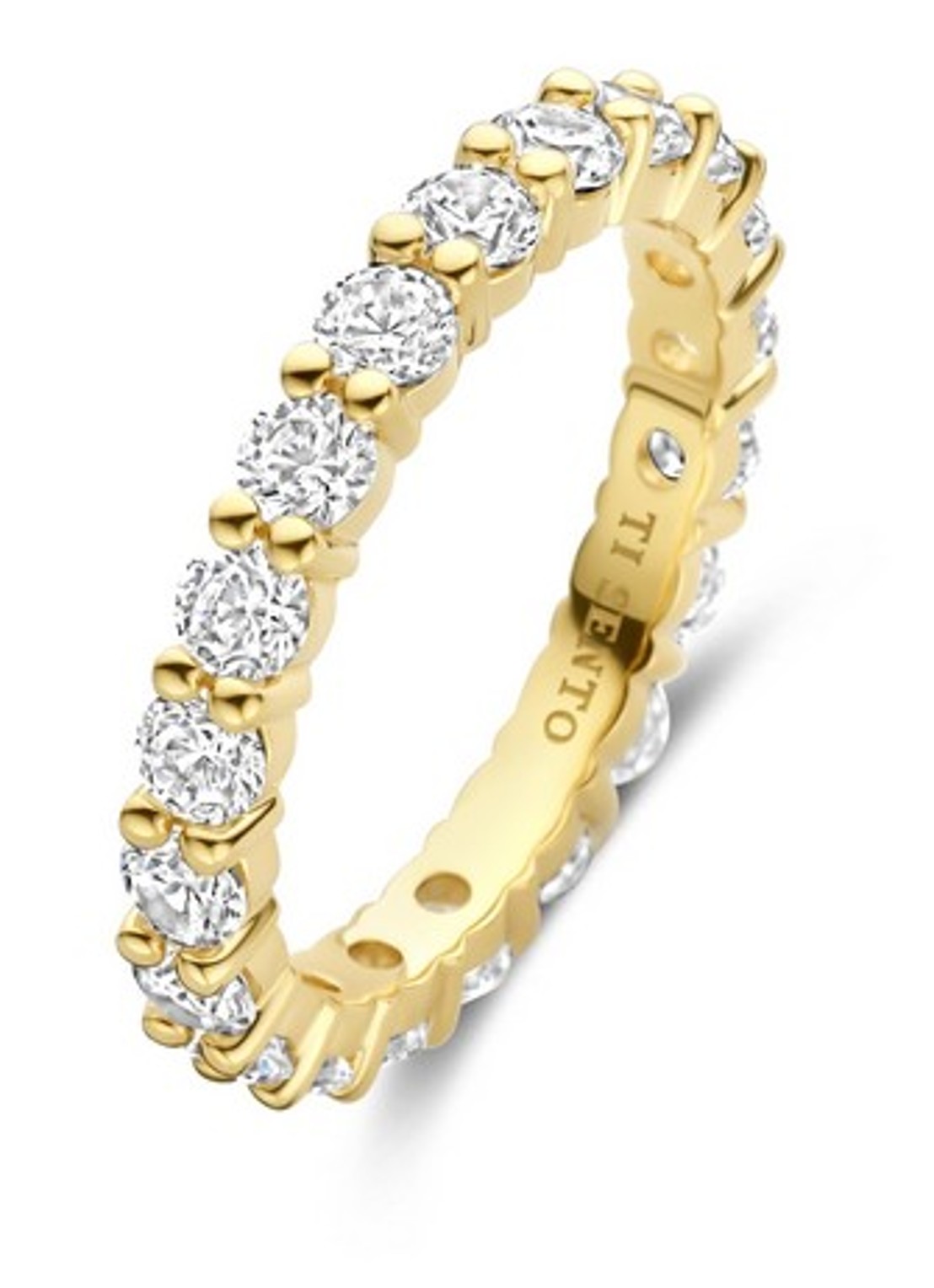 TI SENTO - Milano Ring met zirkonia 12372ZY - voorkant 4 goud