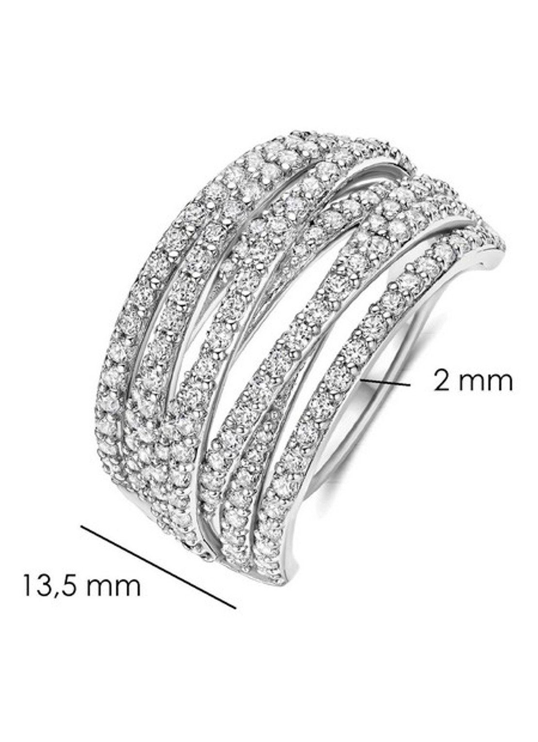 TI SENTO - Milano Ring met zirkonia 12431ZI - detail 5 zilver