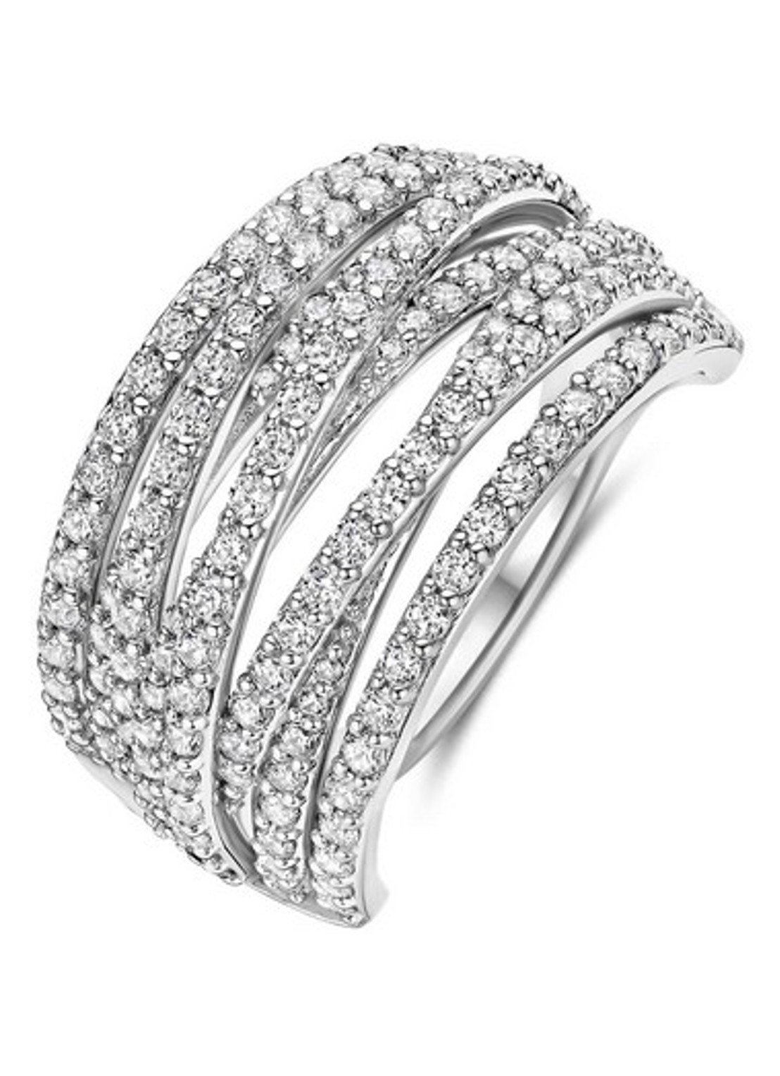 TI SENTO - Milano Ring met zirkonia 12431ZI - voorkant zilver