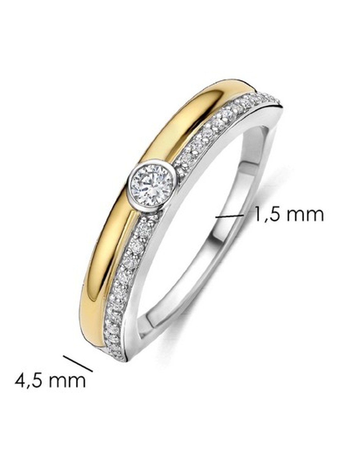 TI SENTO - Milano Ring met zirkonia 12433ZY - detail 5 goud