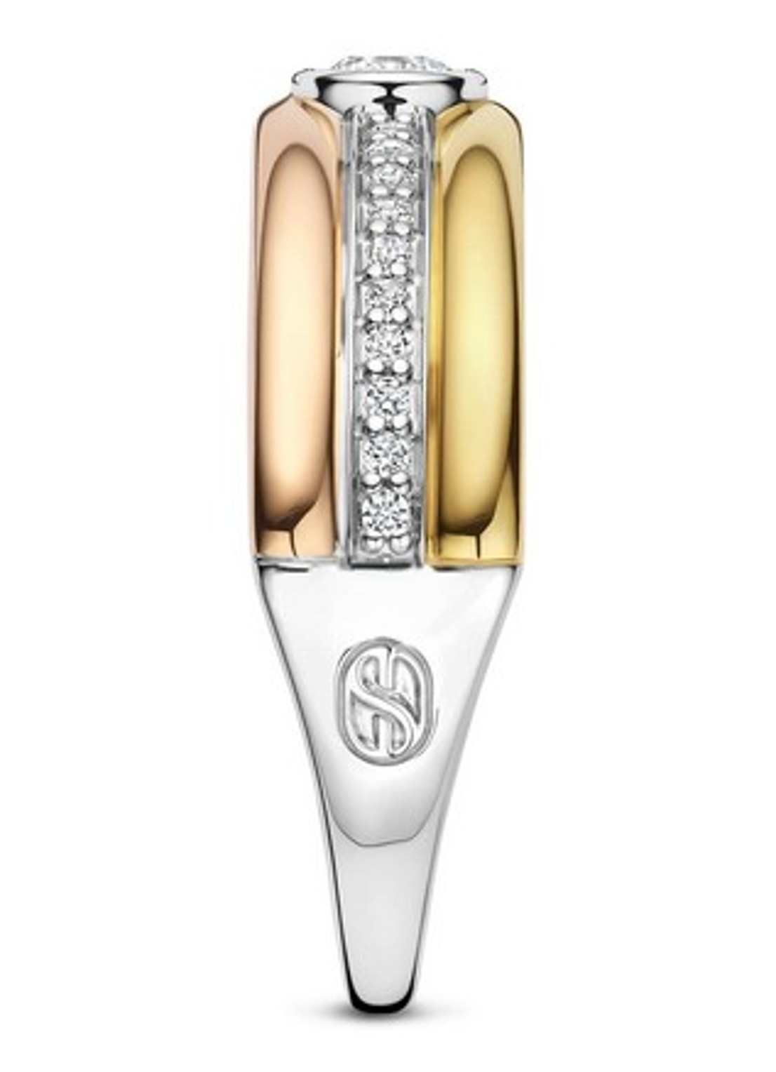 TI SENTO - Milano Ring met zirkonia 12435TZ - detail goud