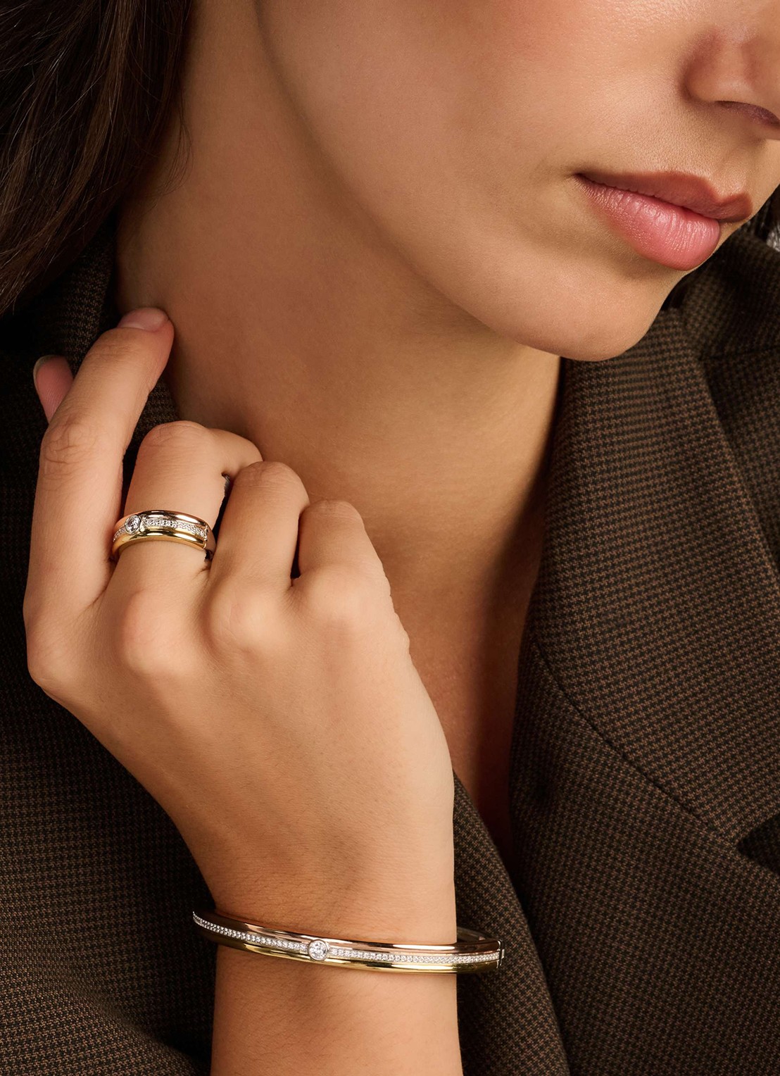 TI SENTO - Milano Ring met zirkonia 12435TZ - voorkant 5 goud