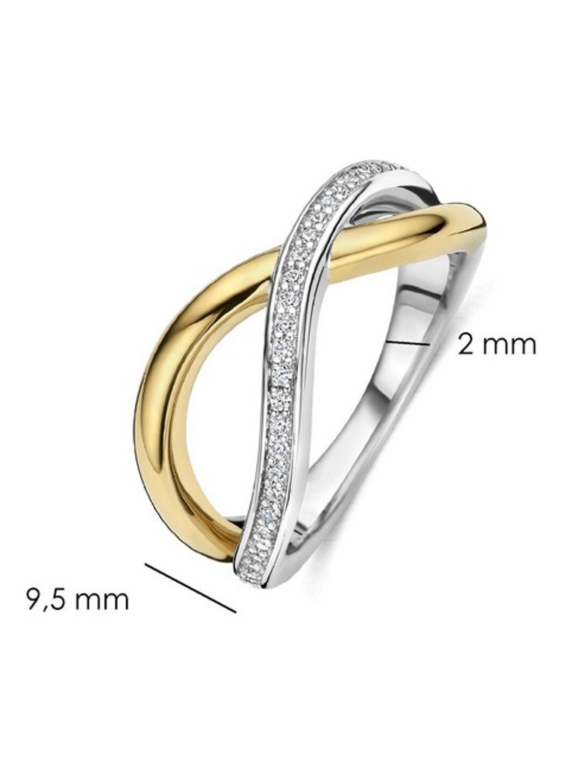 TI SENTO - Milano Ring met zirkonia 12436ZY - detail 3 goud