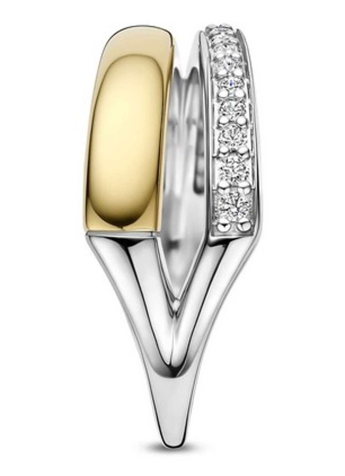 TI SENTO - Milano Ring met zirkonia 12441ZY - detail goud