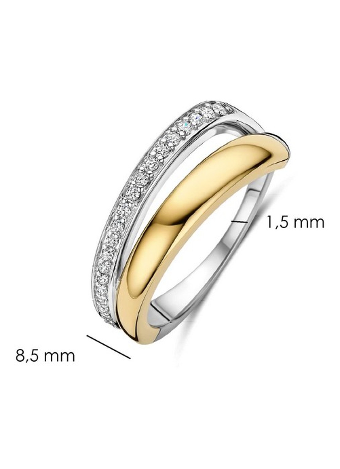 TI SENTO - Milano Ring met zirkonia 12441ZY - detail 3 goud