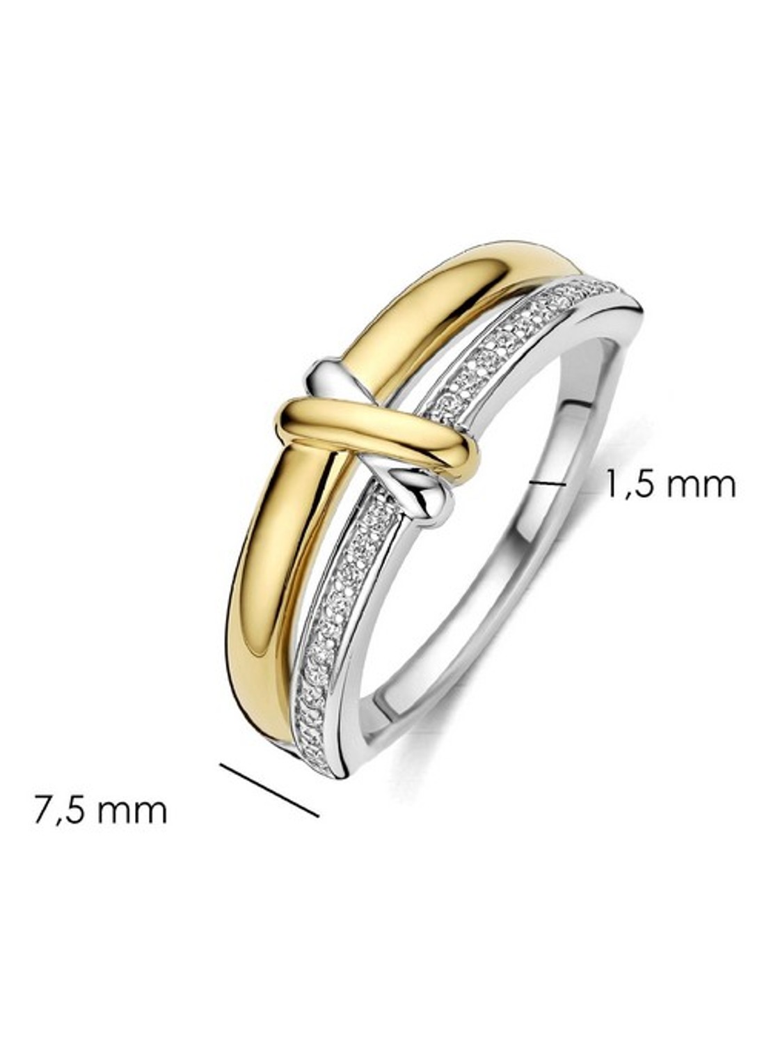 TI SENTO - Milano Ring met zirkonia 12442ZY - detail 3 goud