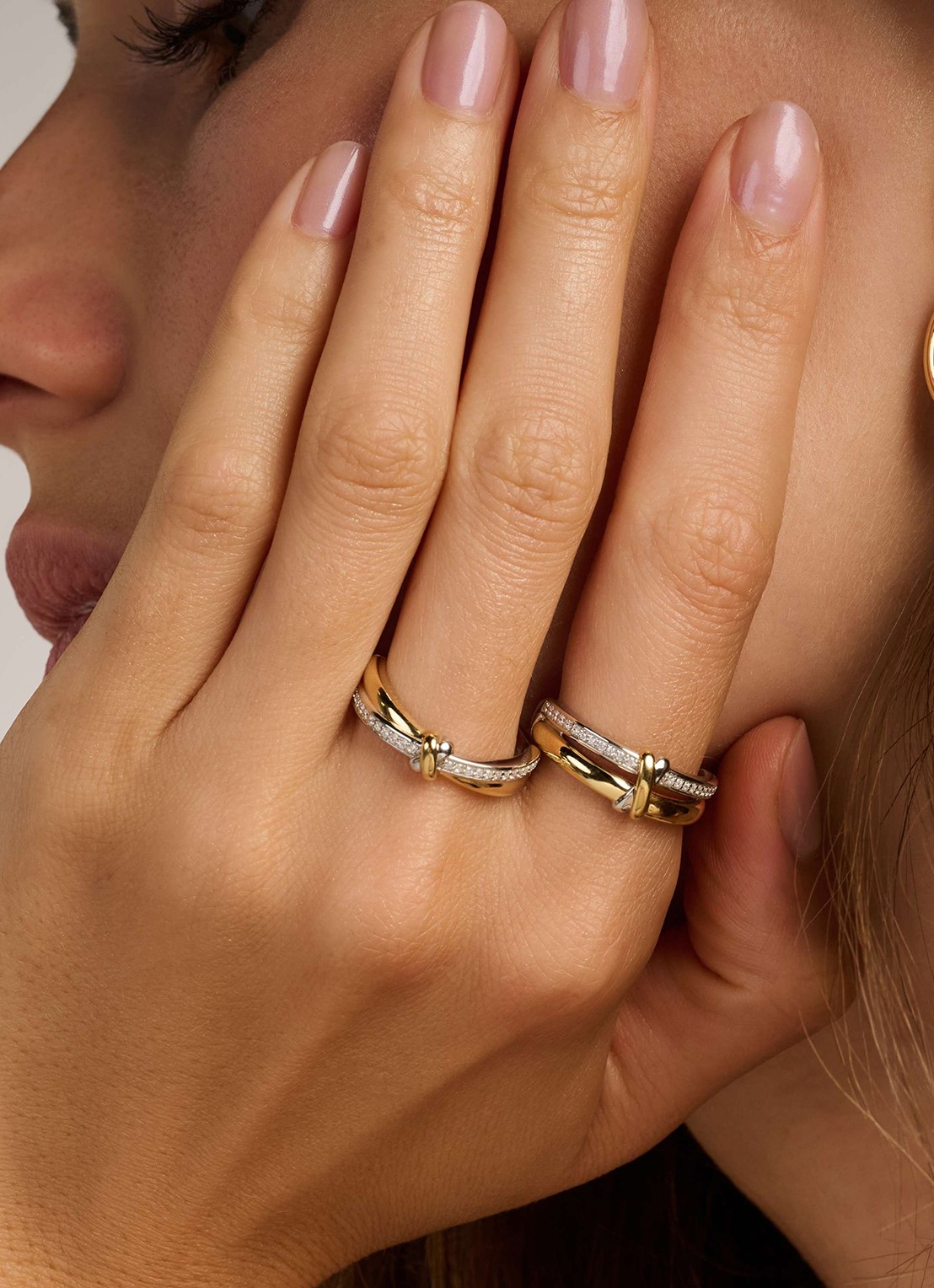 TI SENTO - Milano Ring met zirkonia 12442ZY - voorkant 5 goud