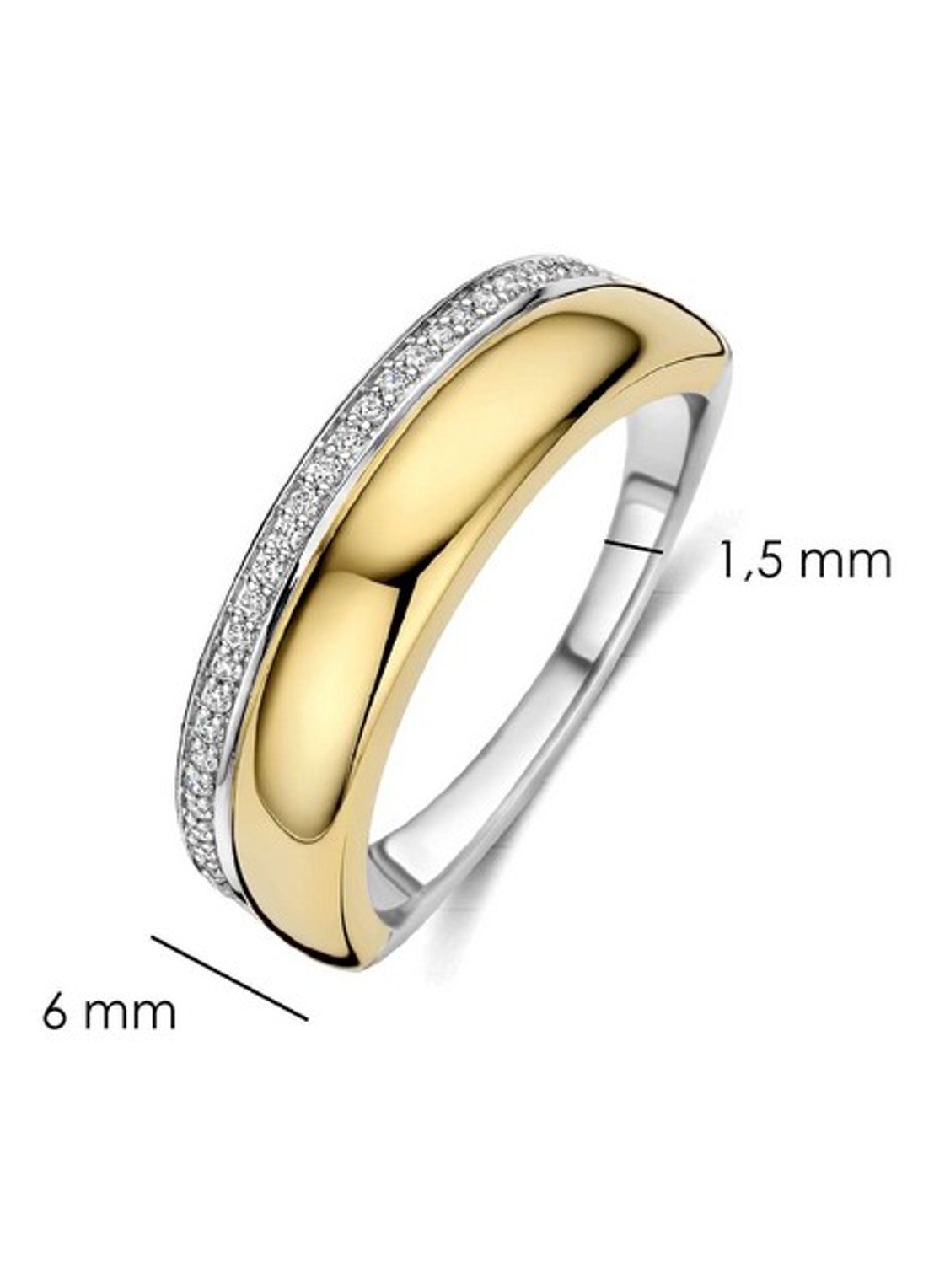 TI SENTO - Milano Ring met zirkonia 12448ZY - detail 3 goud