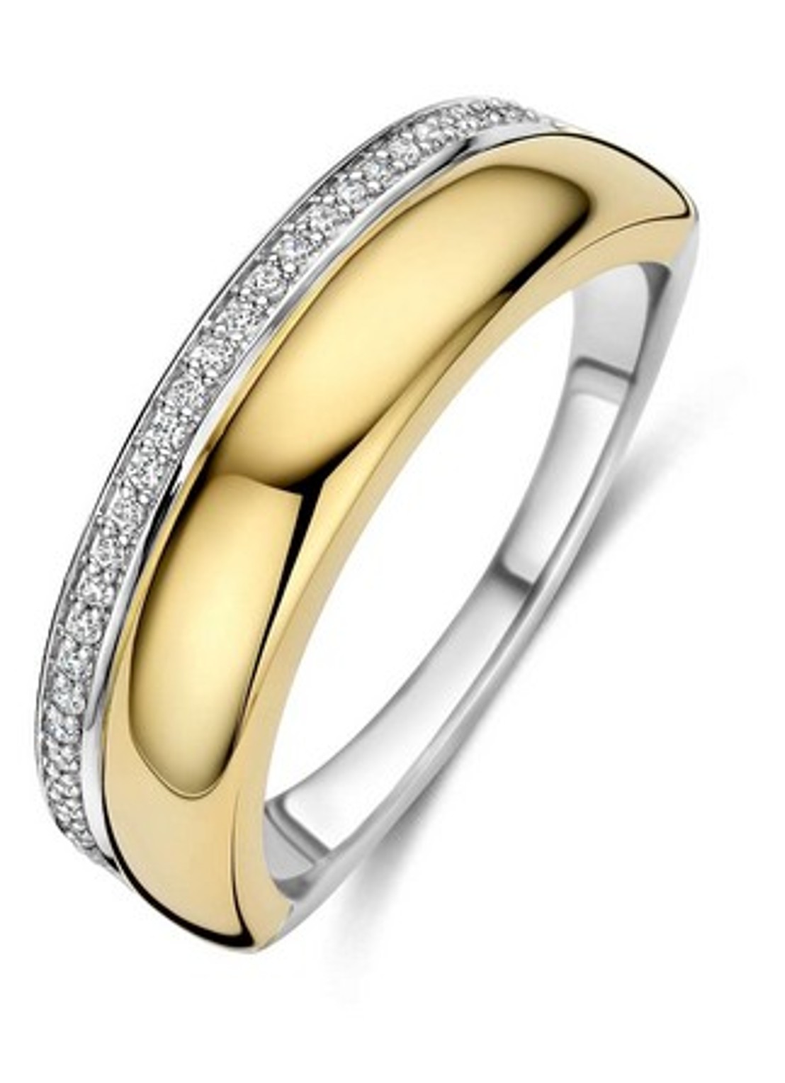 TI SENTO - Milano Ring met zirkonia 12448ZY - voorkant 4 goud