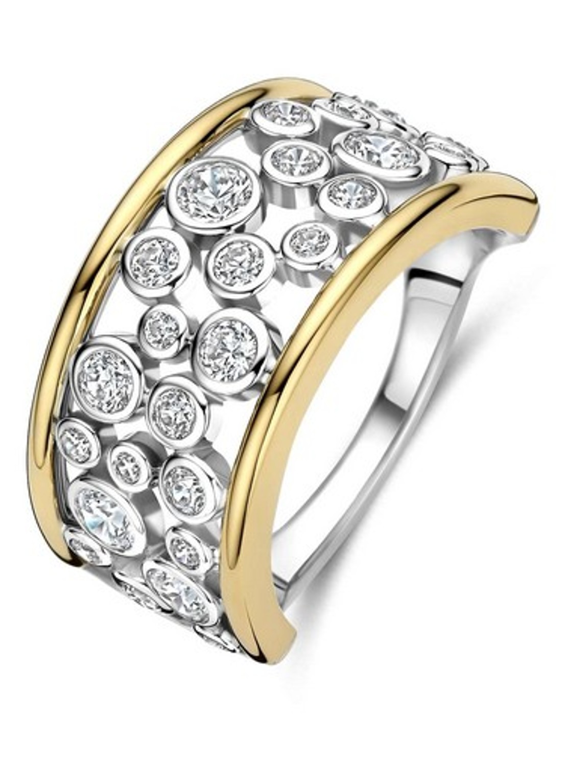 TI SENTO - Milano Ring met zirkonia 12449ZY - voorkant zilver