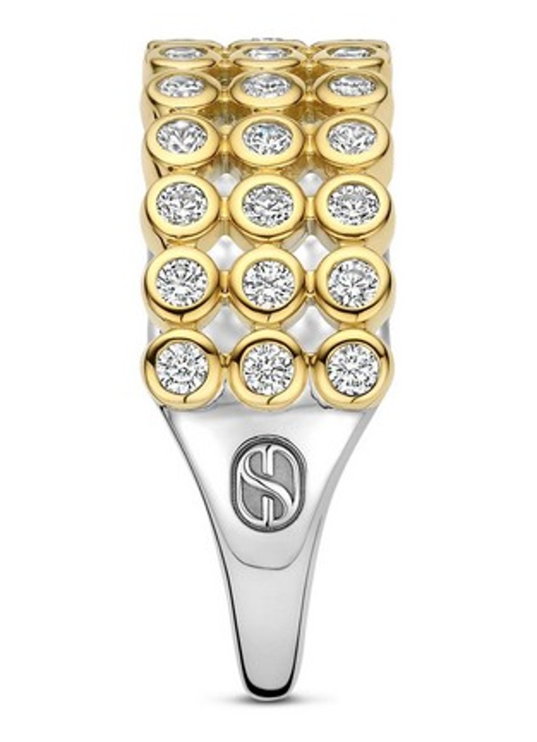 TI SENTO - Milano Ring met zirkonia 12450ZY - detail goud