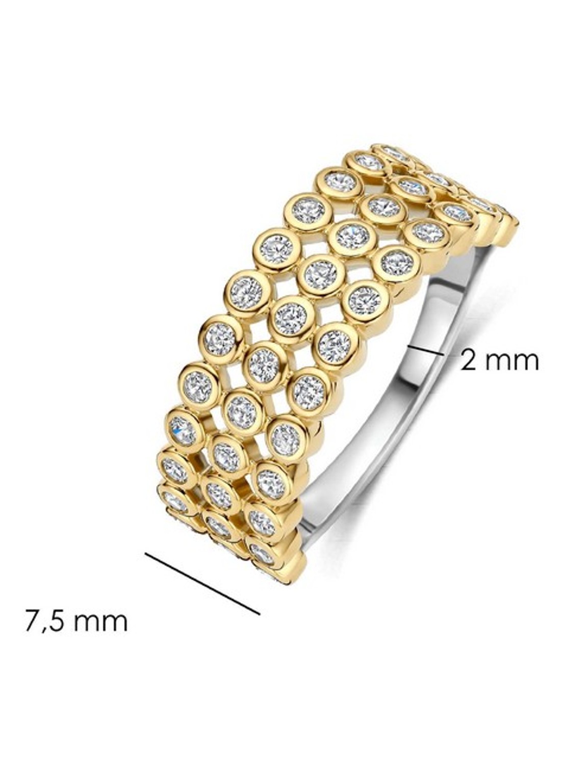TI SENTO - Milano Ring met zirkonia 12450ZY - detail 3 goud