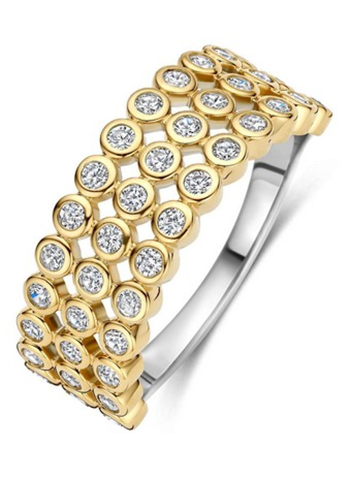 TI SENTO - Milano Ring met zirkonia 12450ZY - voorkant 4 goud