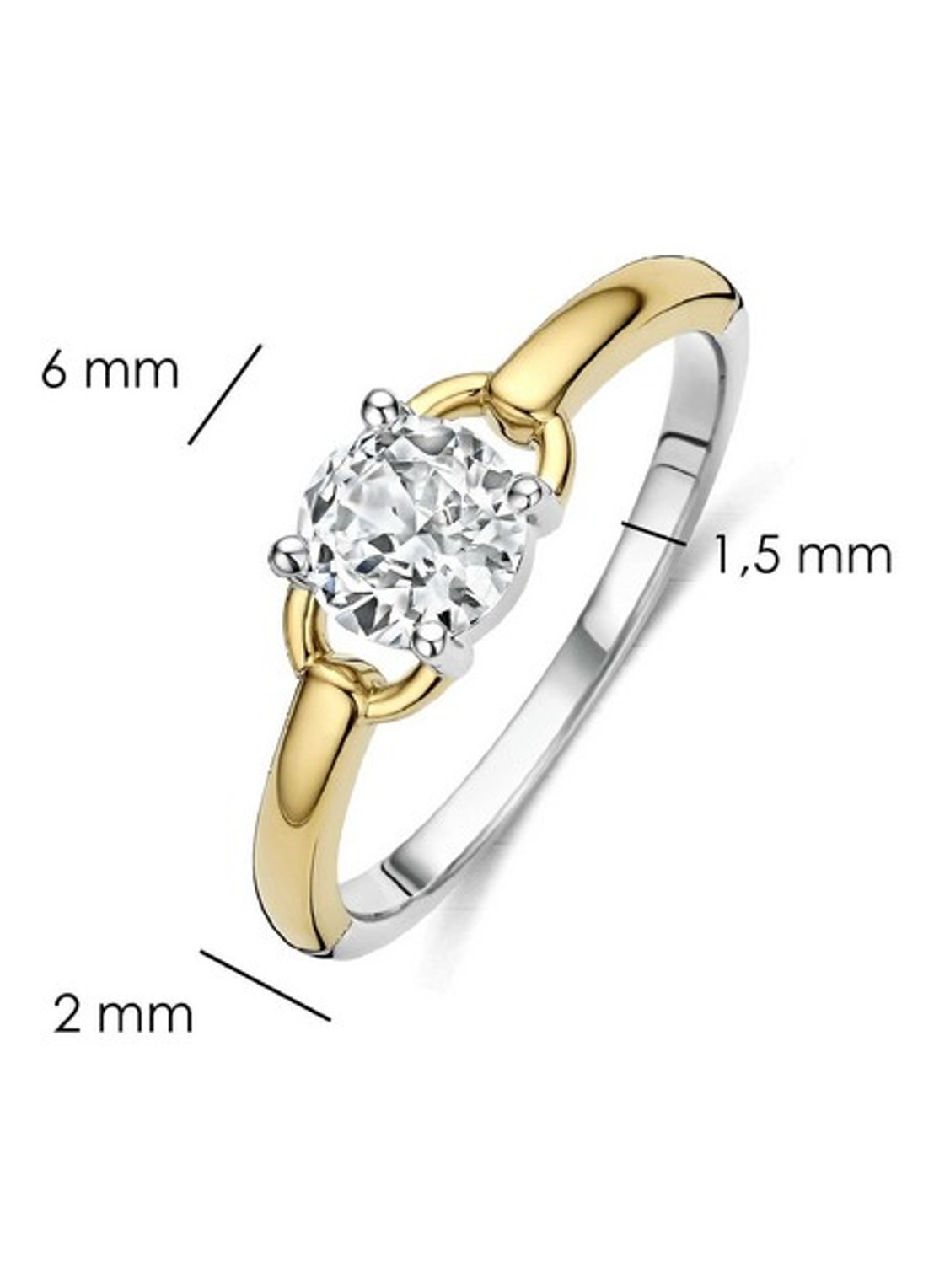 TI SENTO - Milano Ring met zirkonia 12452ZY - detail 3 goud
