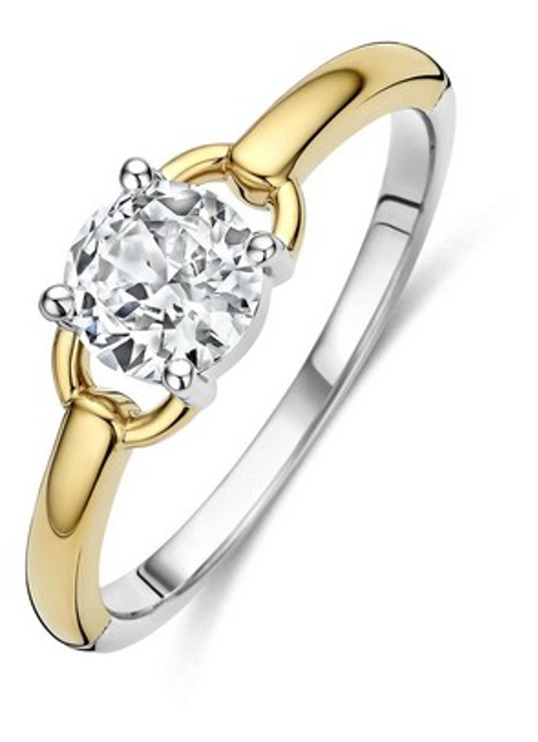 TI SENTO - Milano Ring met zirkonia 12452ZY - voorkant 4 goud