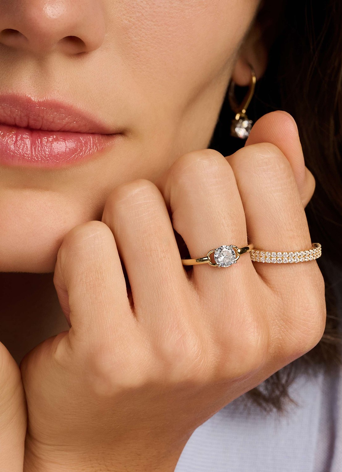 TI SENTO - Milano Ring met zirkonia 12452ZY - voorkant 5 goud