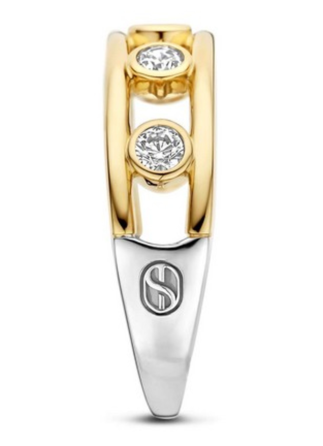 TI SENTO - Milano Ring met zirkonia 12455ZY - detail goud