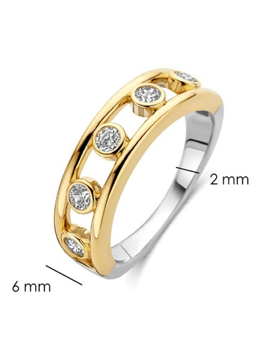 TI SENTO - Milano Ring met zirkonia 12455ZY - detail 3 goud