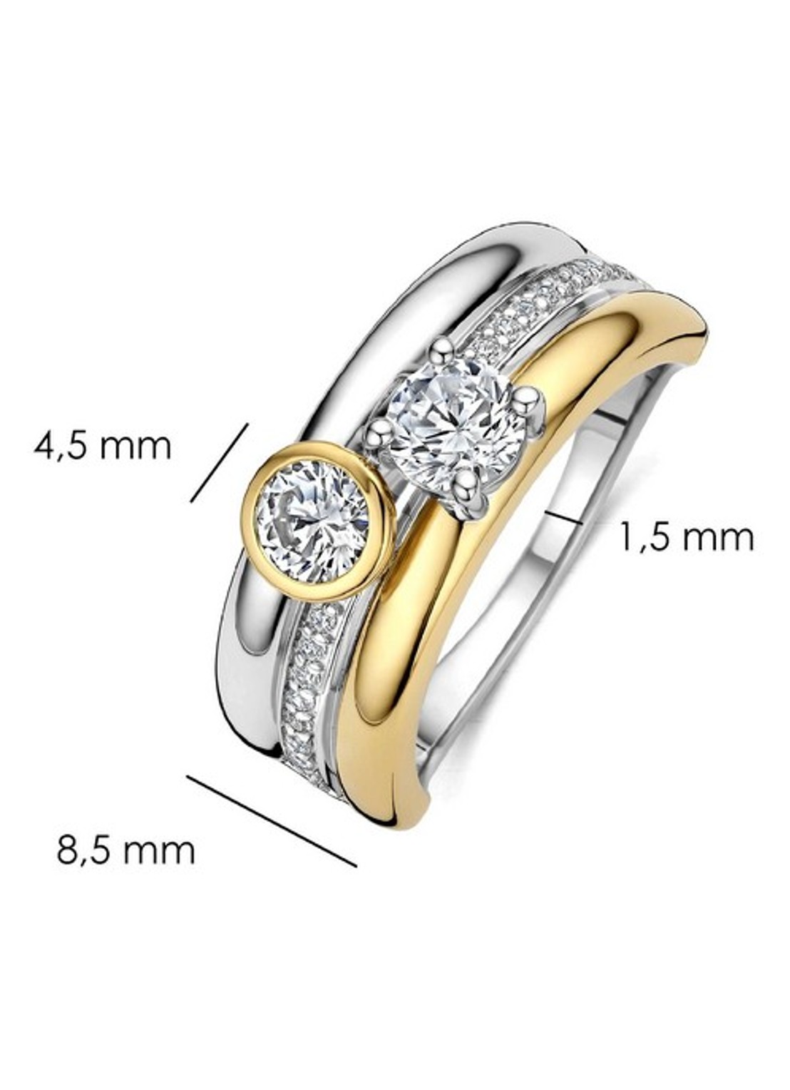 TI SENTO - Milano Ring met zirkonia 12459ZY - detail 3 zilver