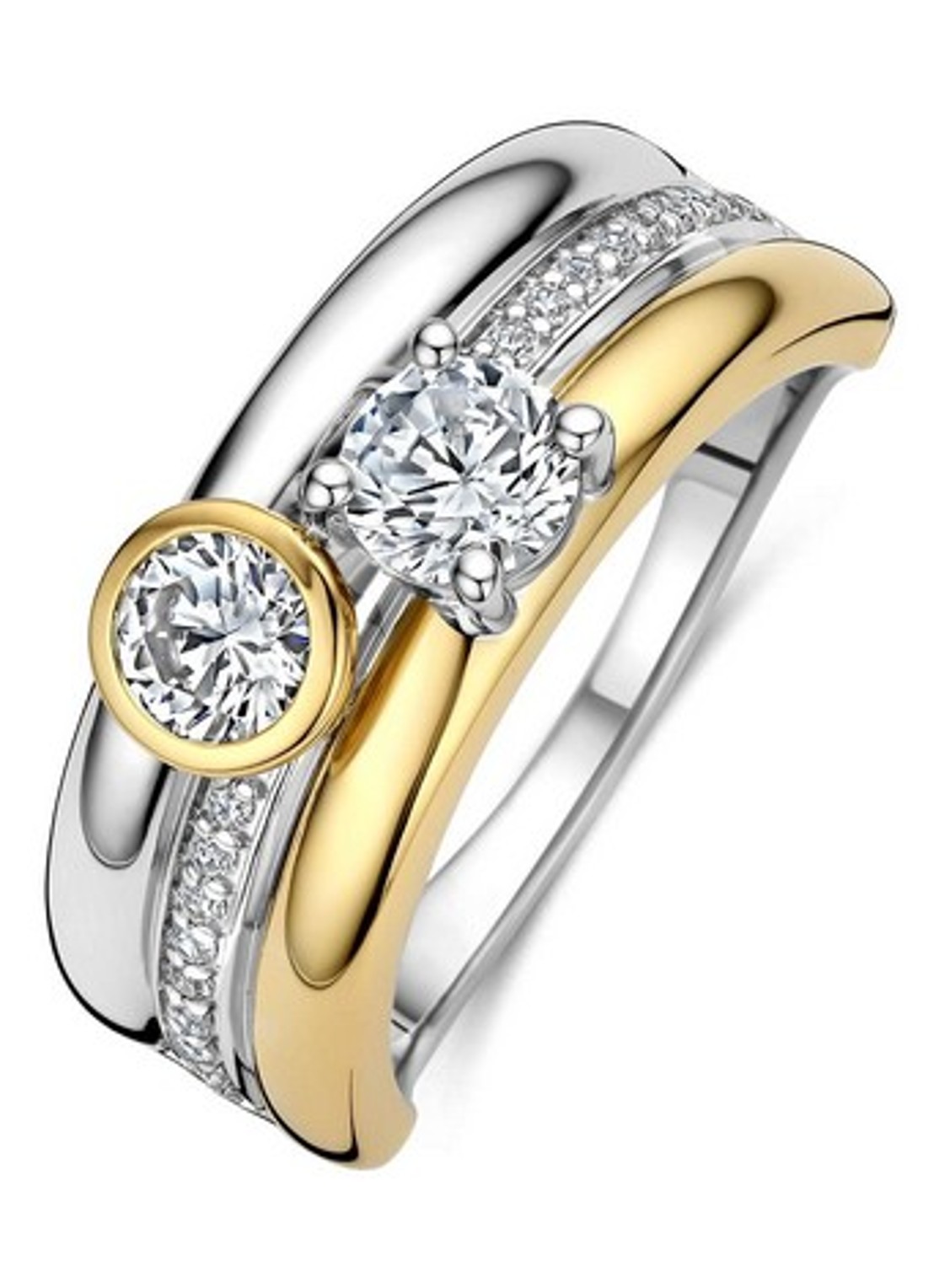 TI SENTO - Milano Ring met zirkonia 12459ZY - voorkant 4 zilver