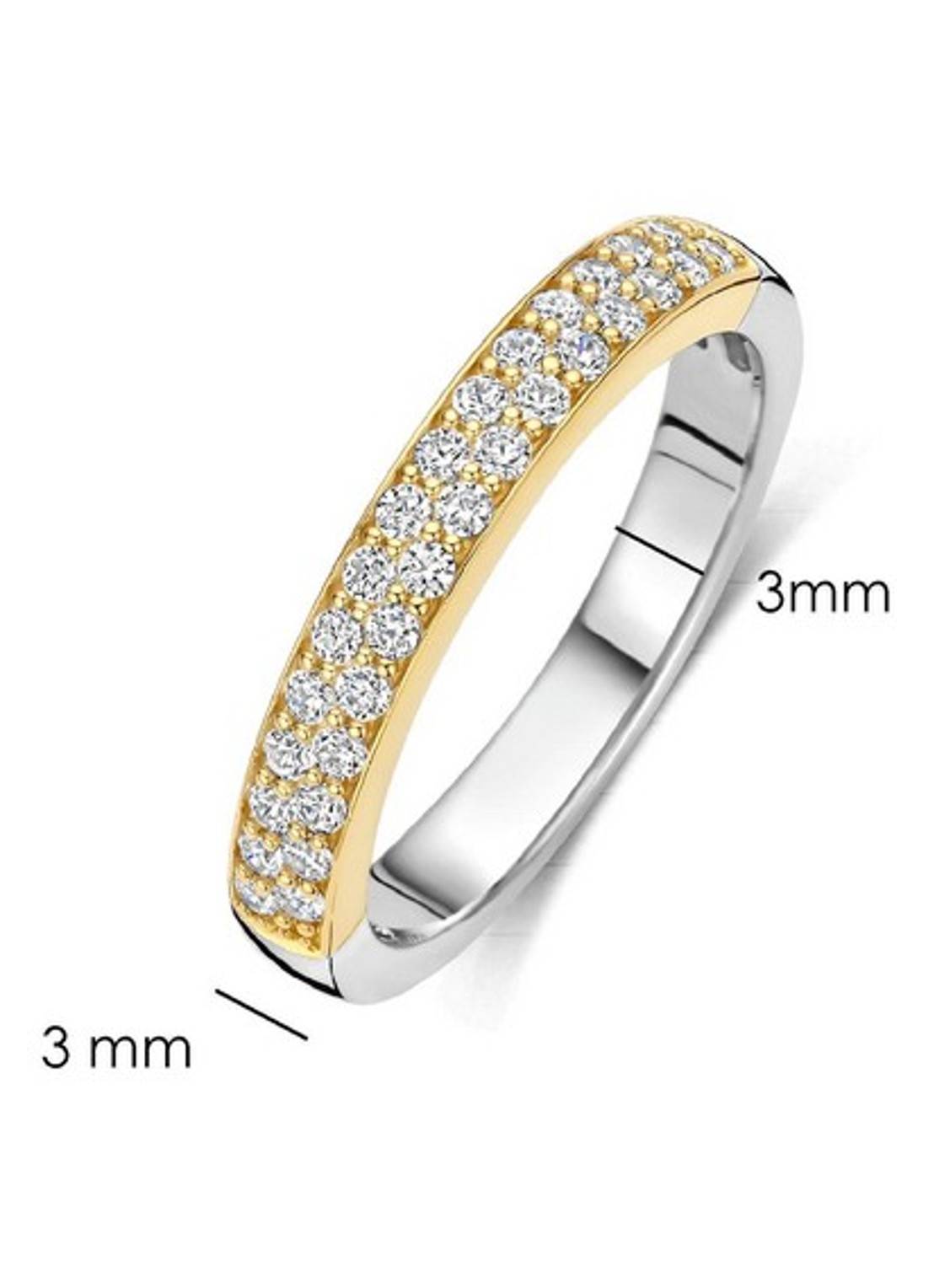 TI SENTO - Milano Ring met zirkonia verguld 1414YZ - detail 3 goud