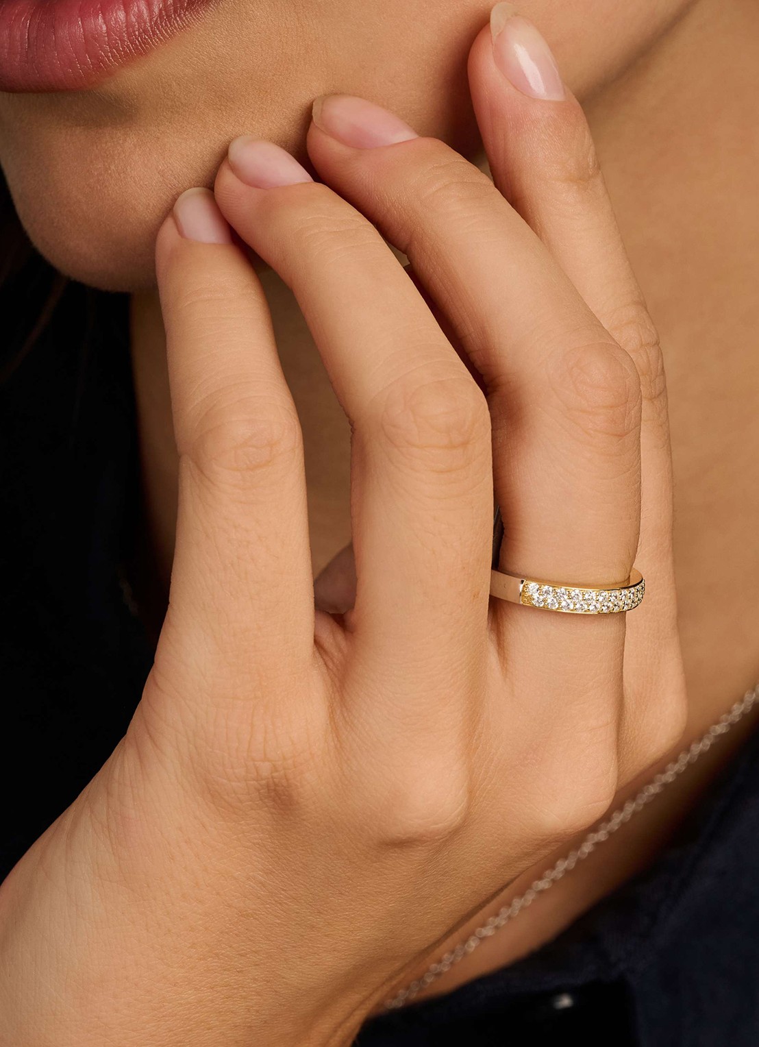 TI SENTO - Milano Ring met zirkonia verguld 1414YZ - voorkant 5 goud