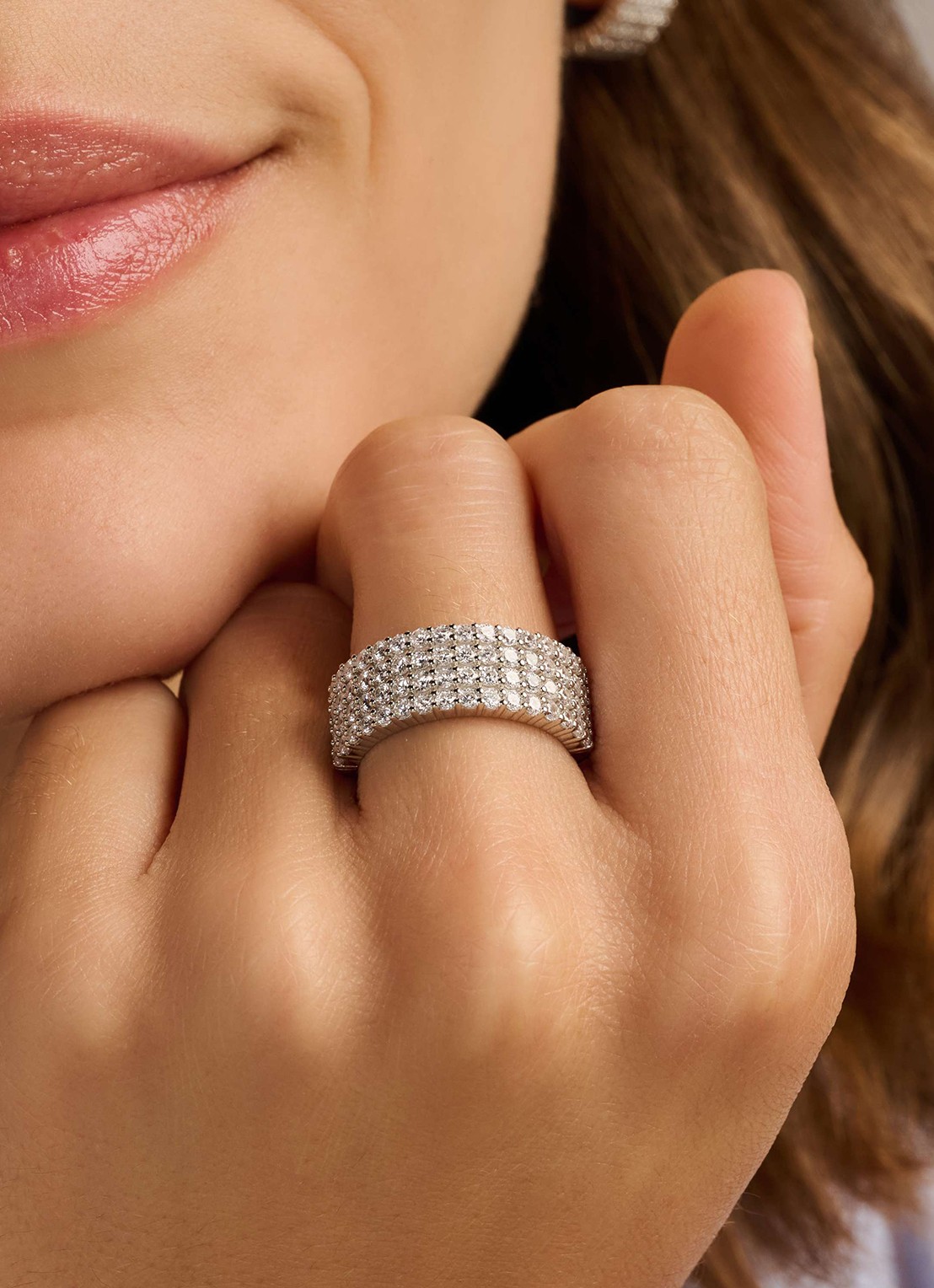 TI SENTO - Milano Ring van zilver 12432ZI - voorkant 5 goud