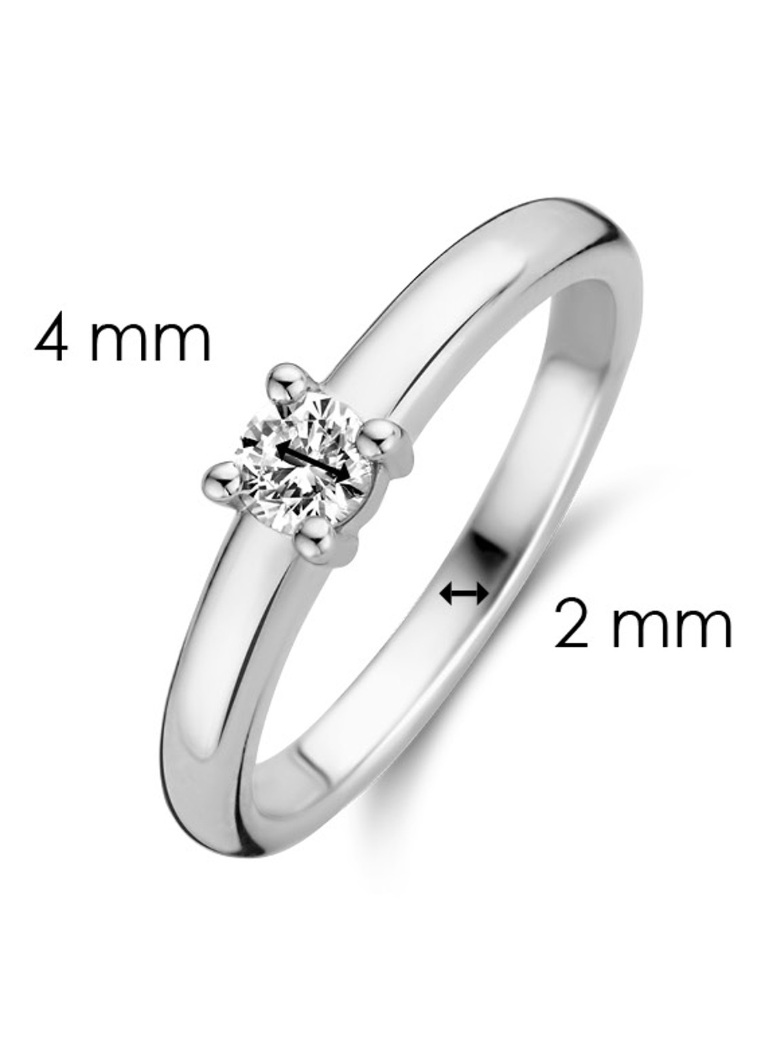 TI SENTO - Milano Ring van zilver met zirkonia 12212ZI - detail 6 zilver