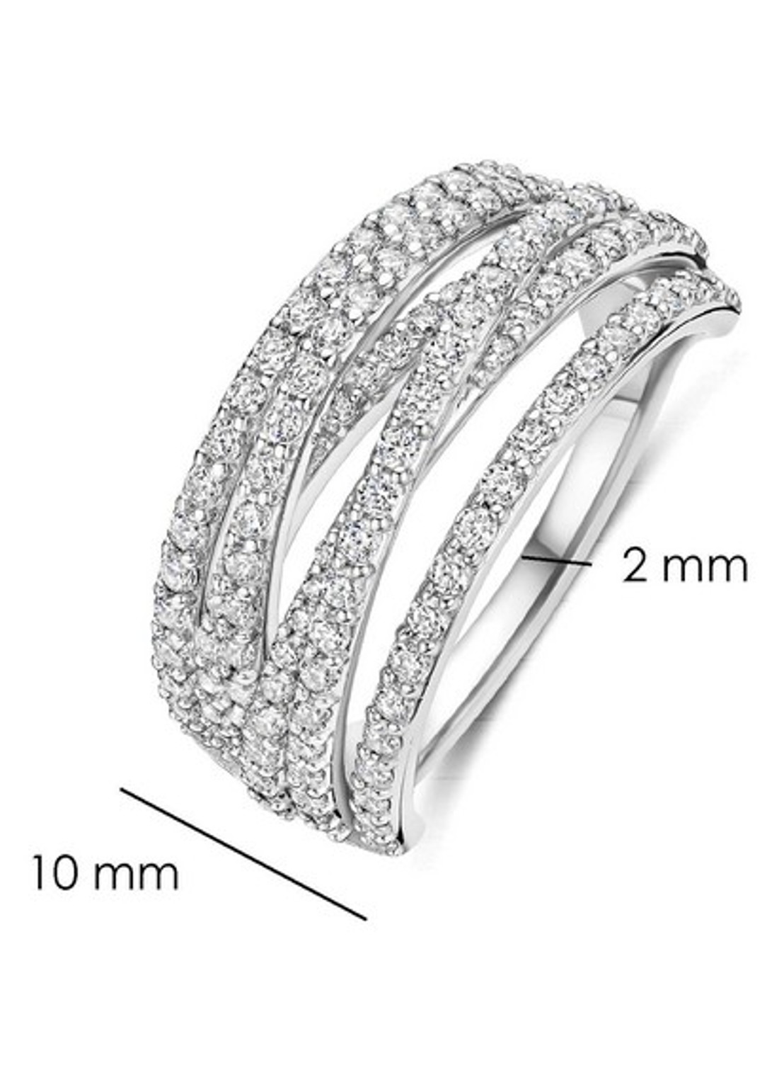 TI SENTO - Milano Ring van zilver met zirkonia 12430ZI - detail 5 zilver