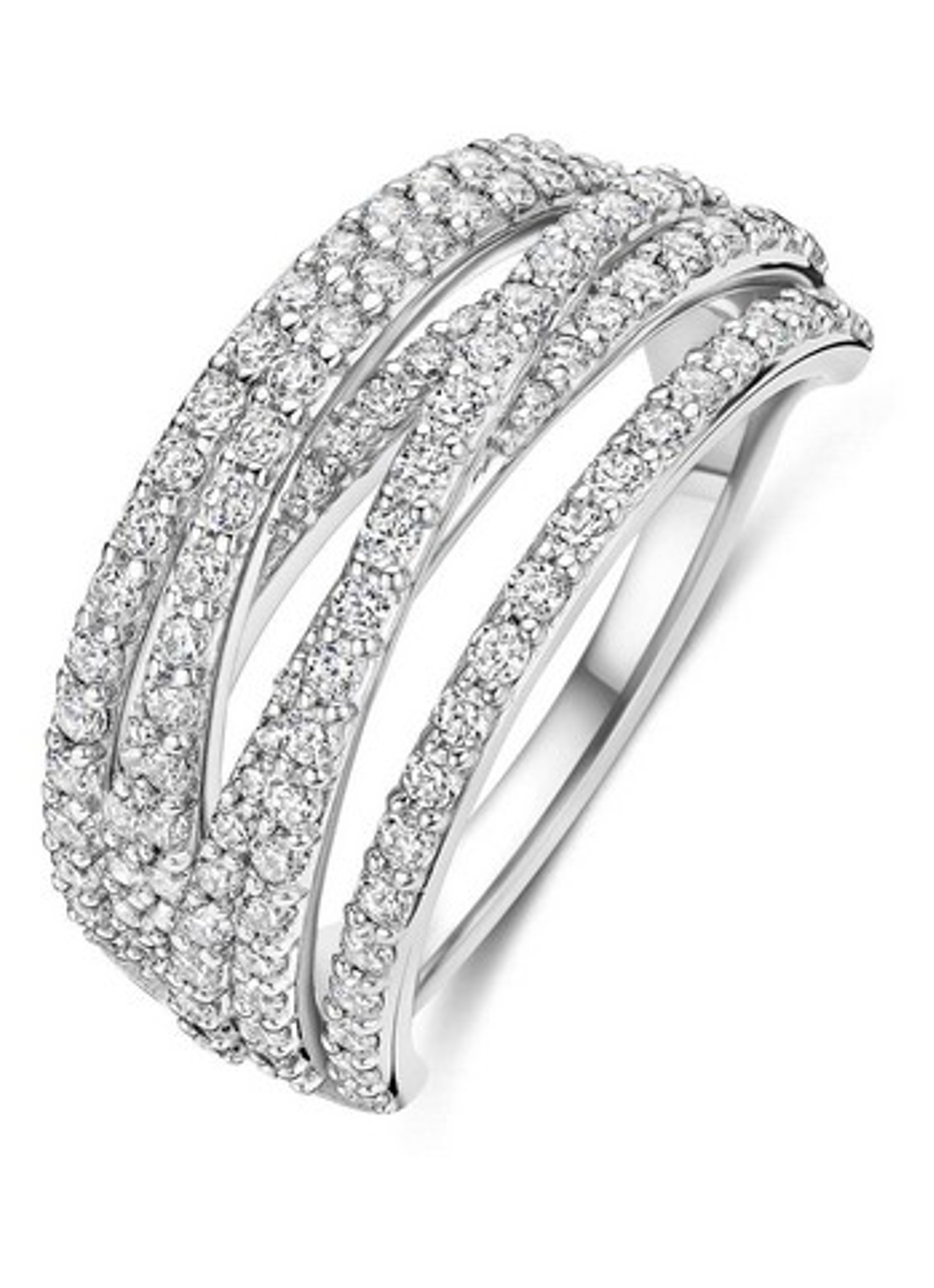 TI SENTO - Milano Ring van zilver met zirkonia 12430ZI - voorkant zilver
