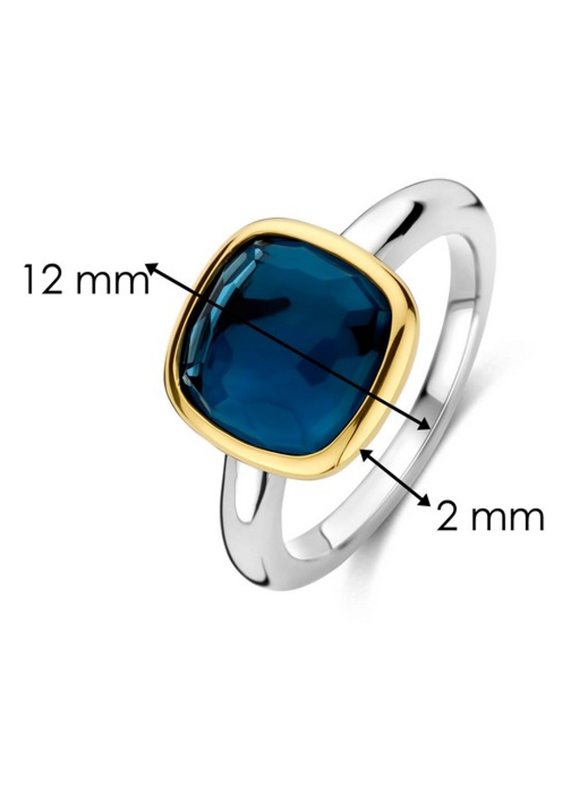 TI SENTO - Milano Ring verguld 12351DB - detail zilver