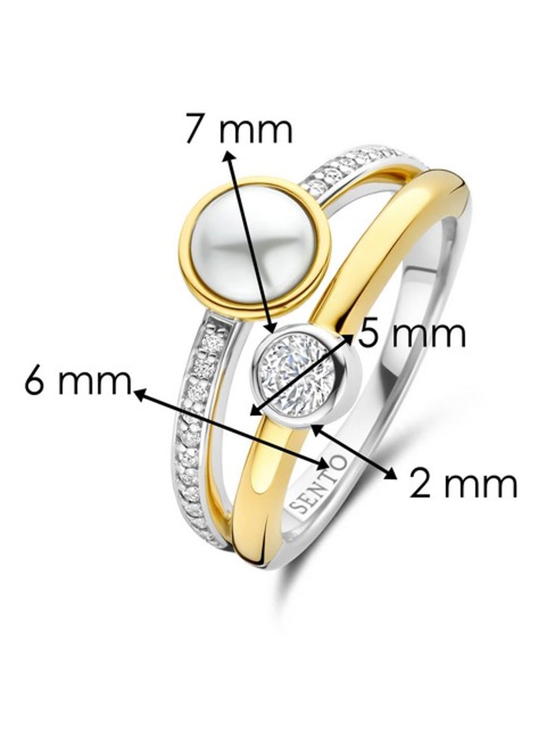 TI SENTO - Milano Ring verguld 12376YP - detail 4 goud