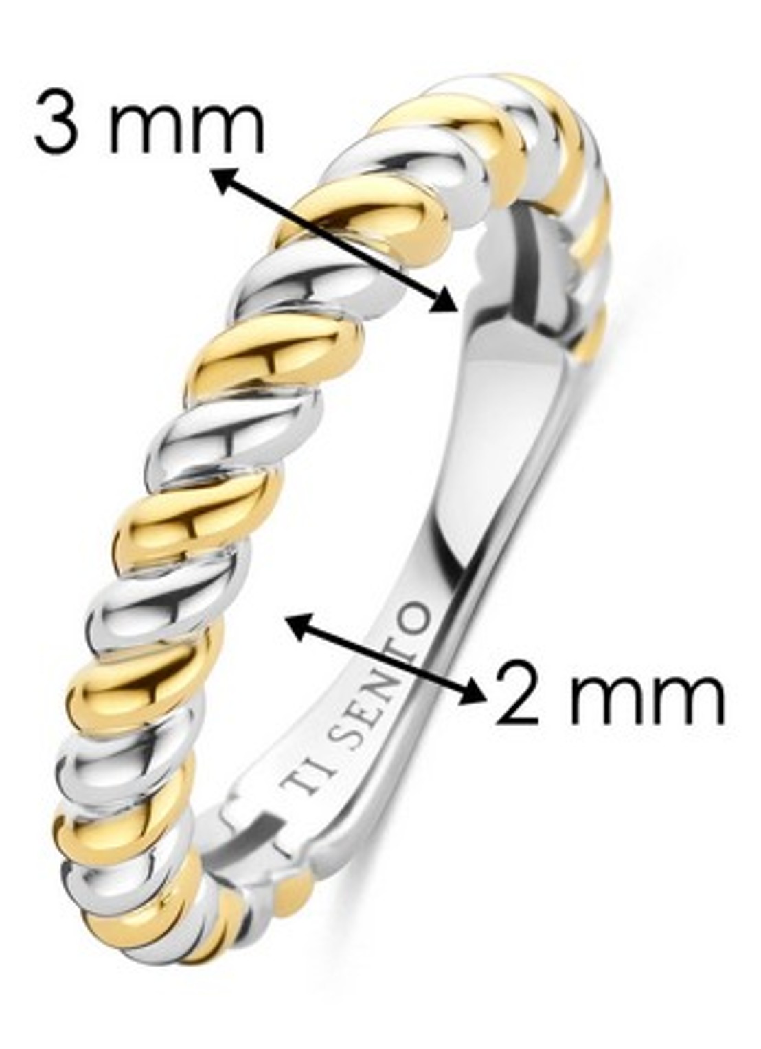 TI SENTO - Milano Ring verguld 12378SY - detail 2 zilver