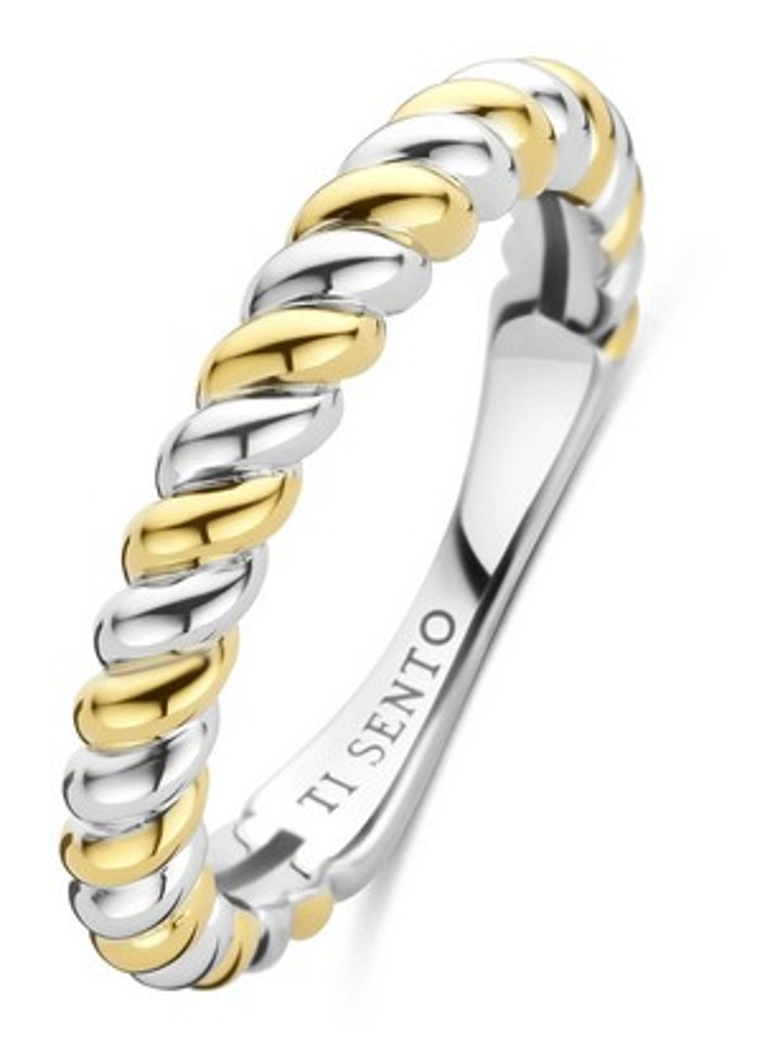 TI SENTO - Milano Ring verguld 12378SY - voorkant zilver