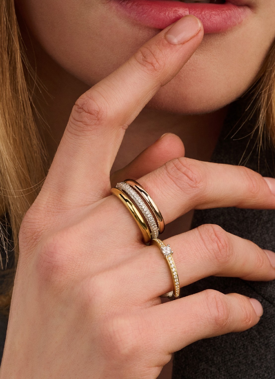 TI SENTO - Milano Ring verguld 12427TZ - voorkant 5 goud