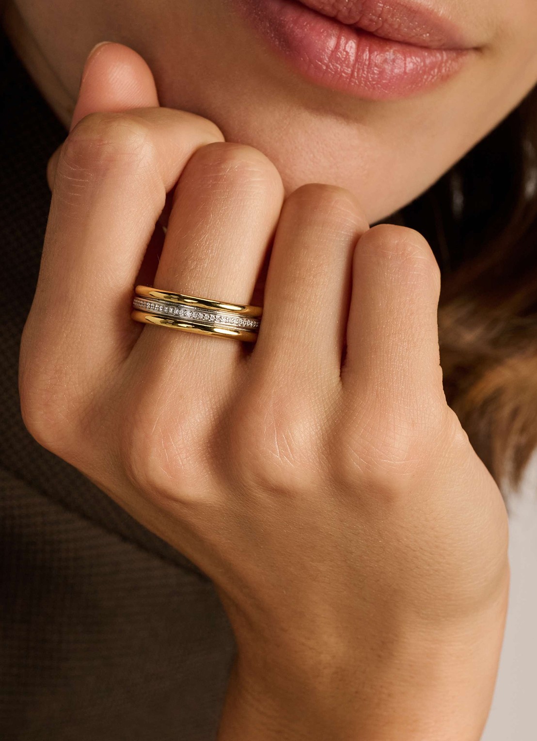 TI SENTO - Milano Ring verguld 12447ZY - voorkant 5 goud