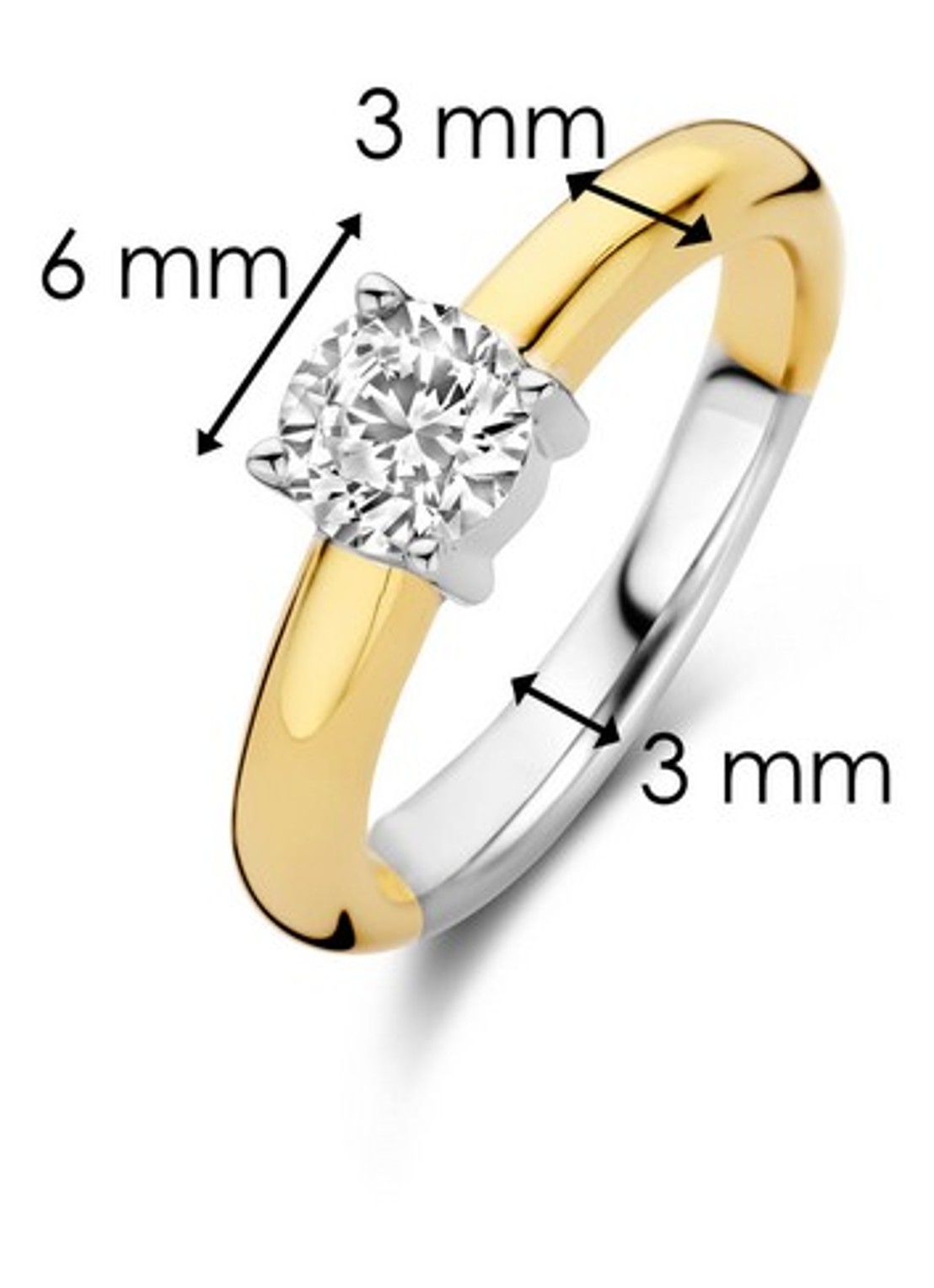 TI SENTO - Milano Ring verguld 1463ZY - detail goud