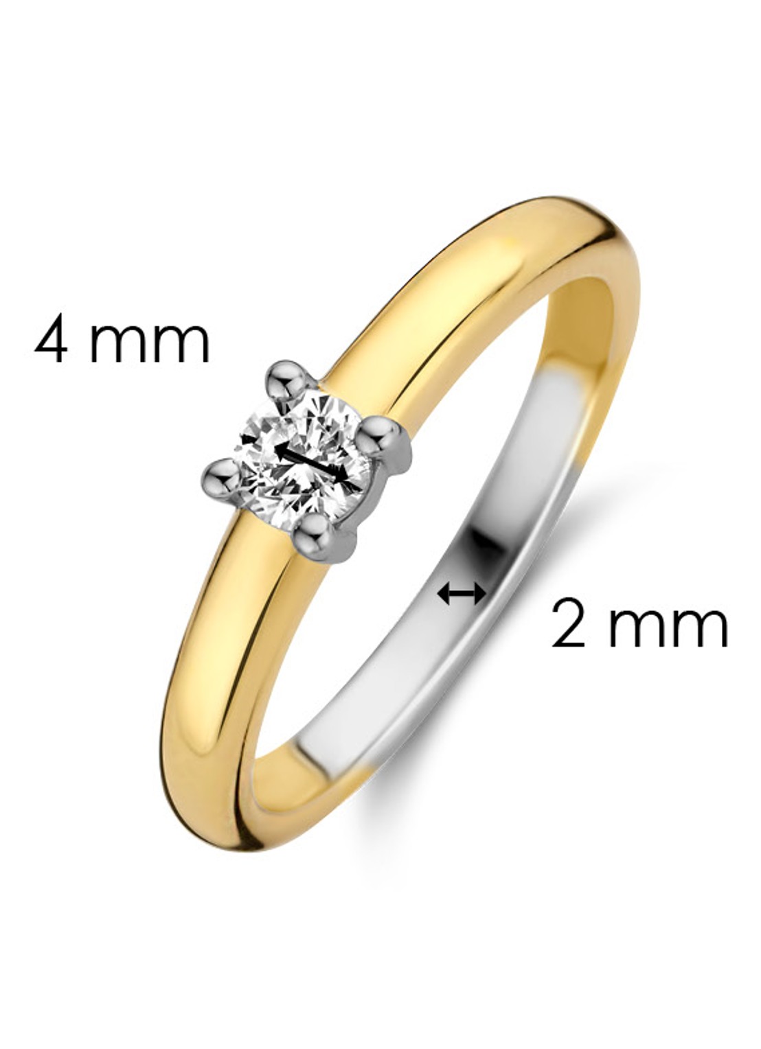 TI SENTO - Milano Ring verguld met zirkonia 12212ZY - detail 6 goud