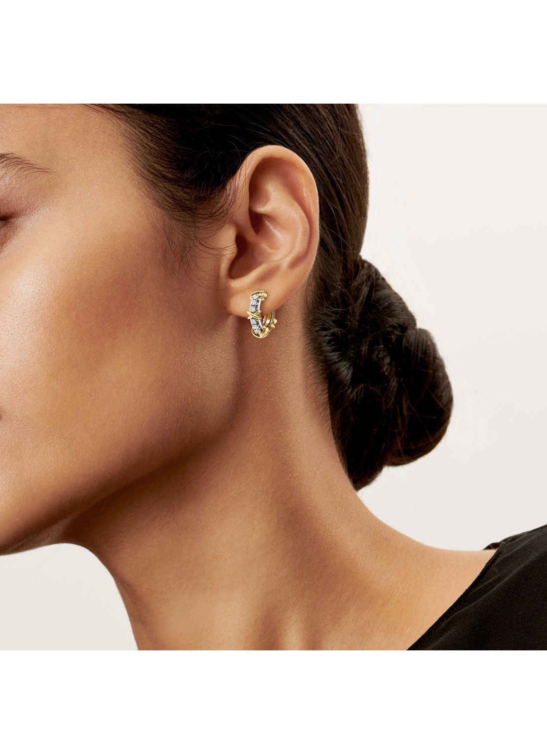 Tiffany & Co. 16 Stone oorringen van 18 karaat geel- en witgoud met diamant 82383 - achterkant undefined