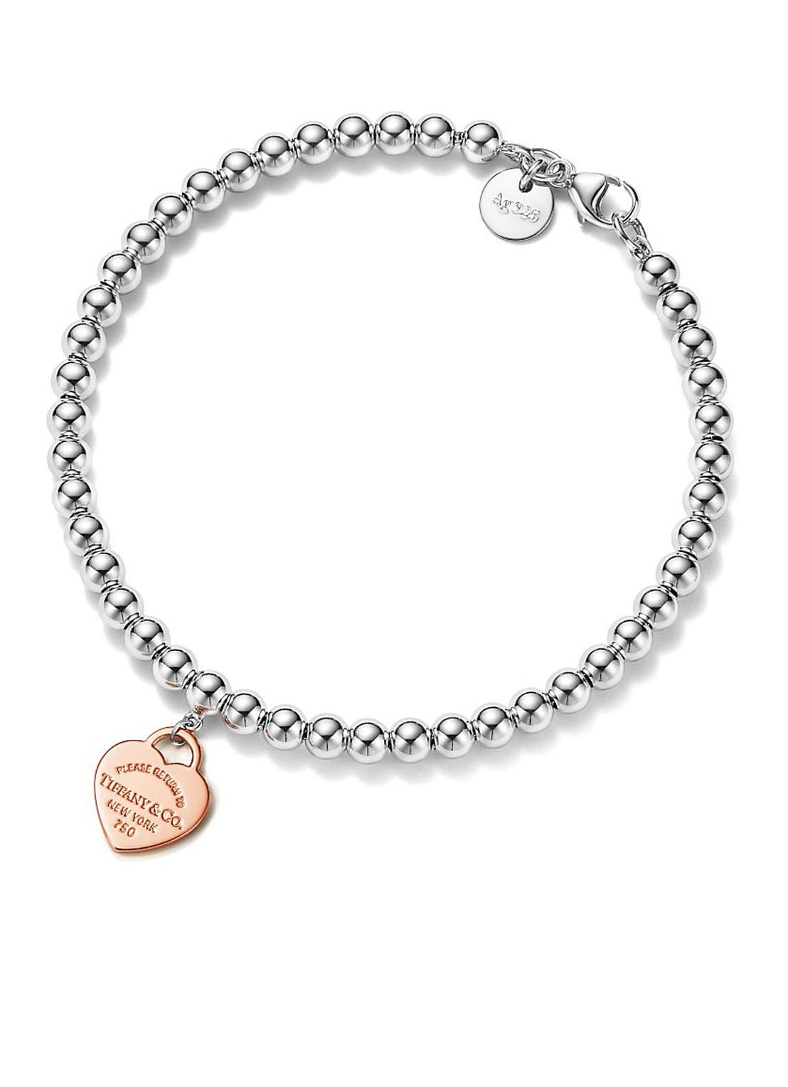 Tiffany & Co. Heart Tag kralenarmband van sterling zilver en roségoud 18727 - voorkant 3 undefined